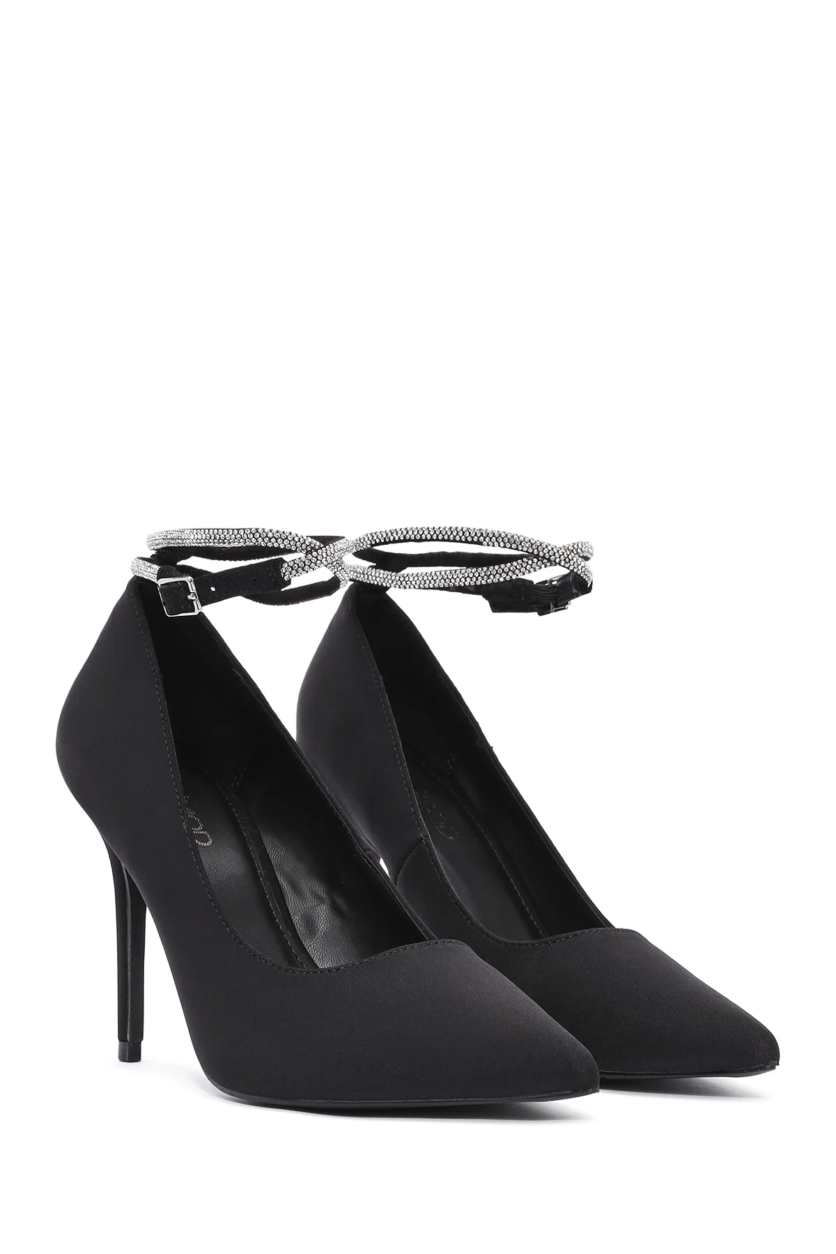 Kadın Siyah Bilekten Bağlamalı İnce Topuklu Stiletto - Image 3