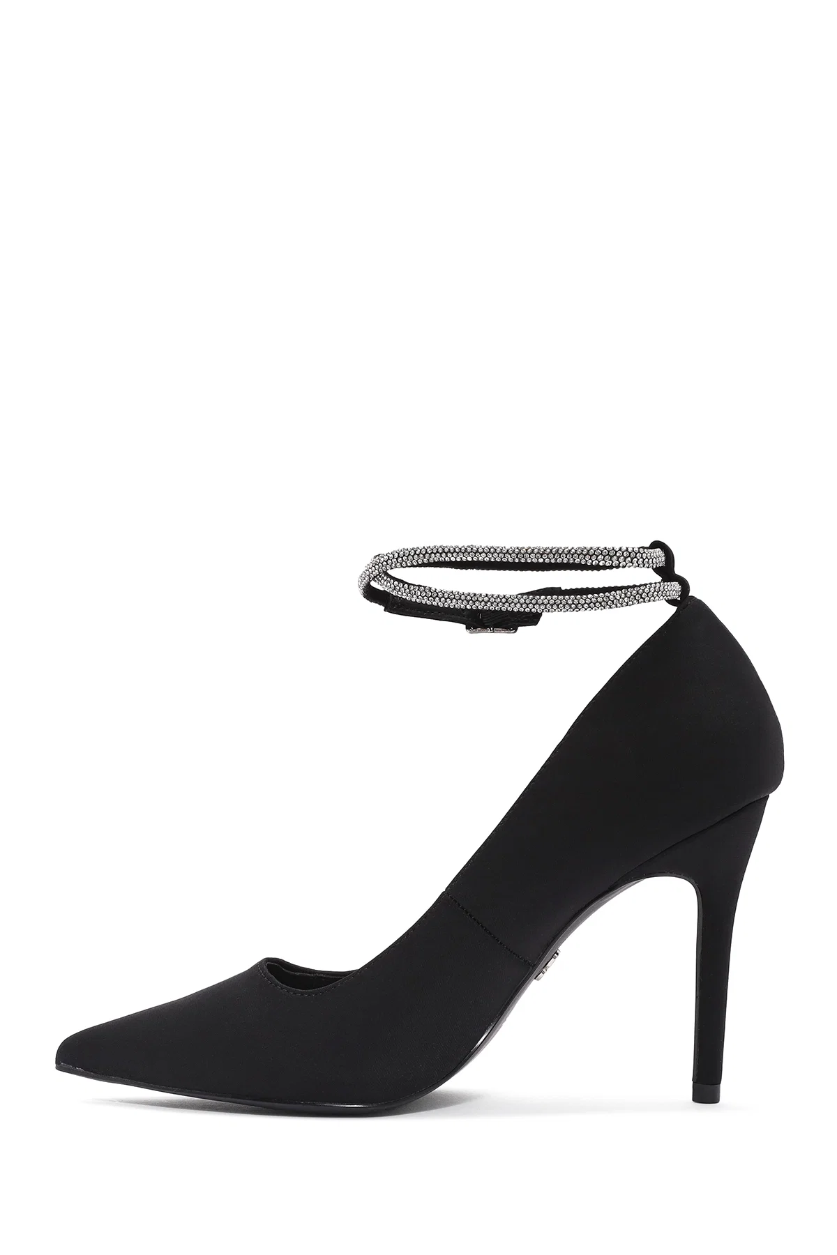 Kadın Siyah Bilekten Bağlamalı İnce Topuklu Stiletto - Image 4