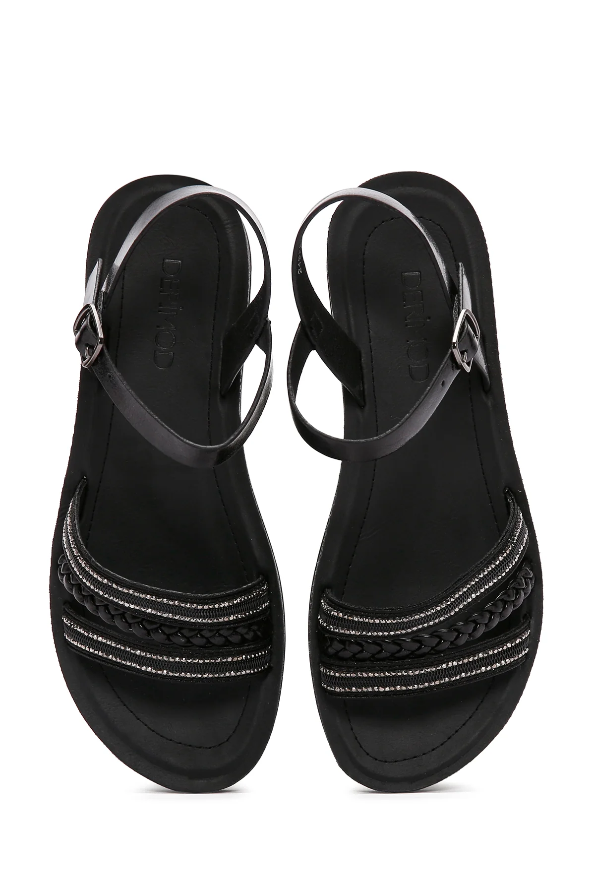Kadın Siyah Bilekten Bantlı Comfort Sandalet - Image 7