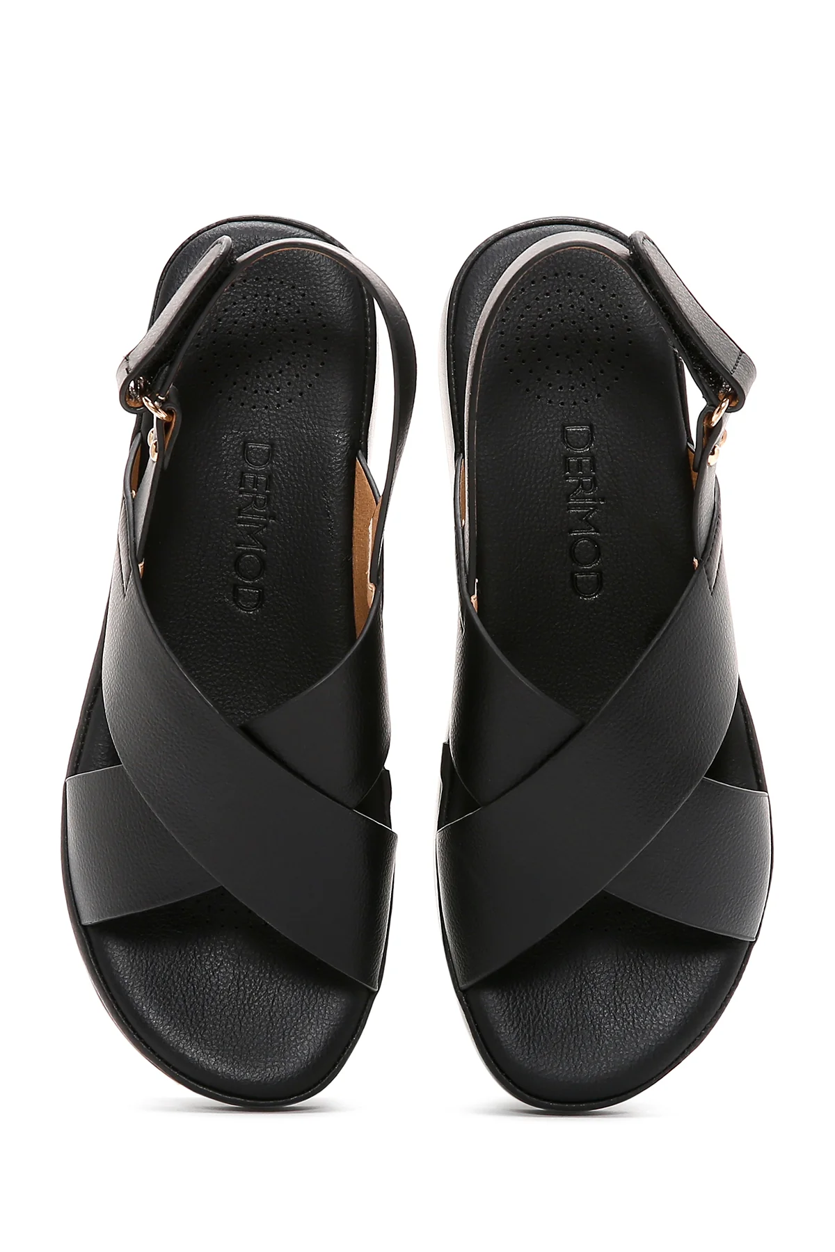 Kadın Siyah Bilekten Bantlı Comfort Sandalet - Image 6