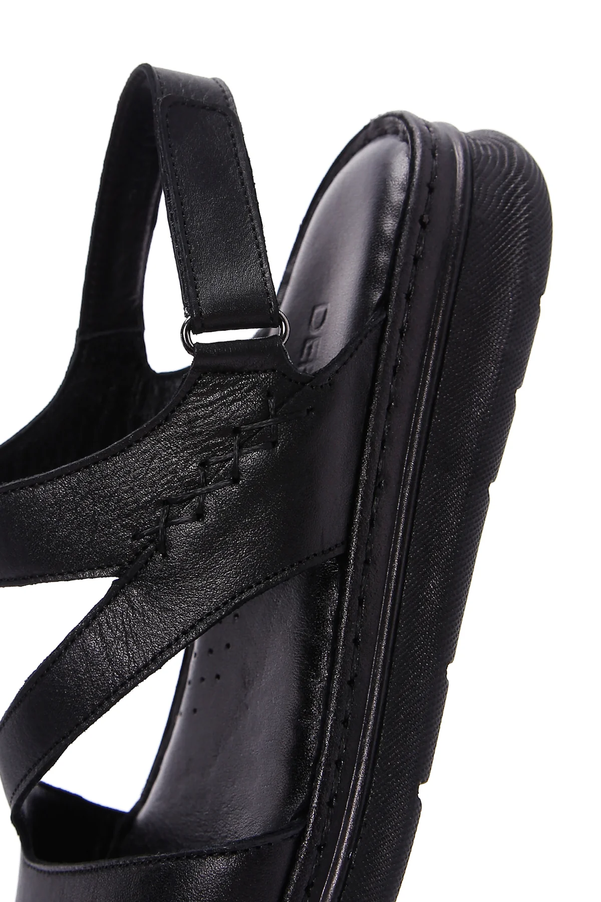 Kadın Siyah Bilekten Bantlı Deri Comfort Sandalet - Image 7