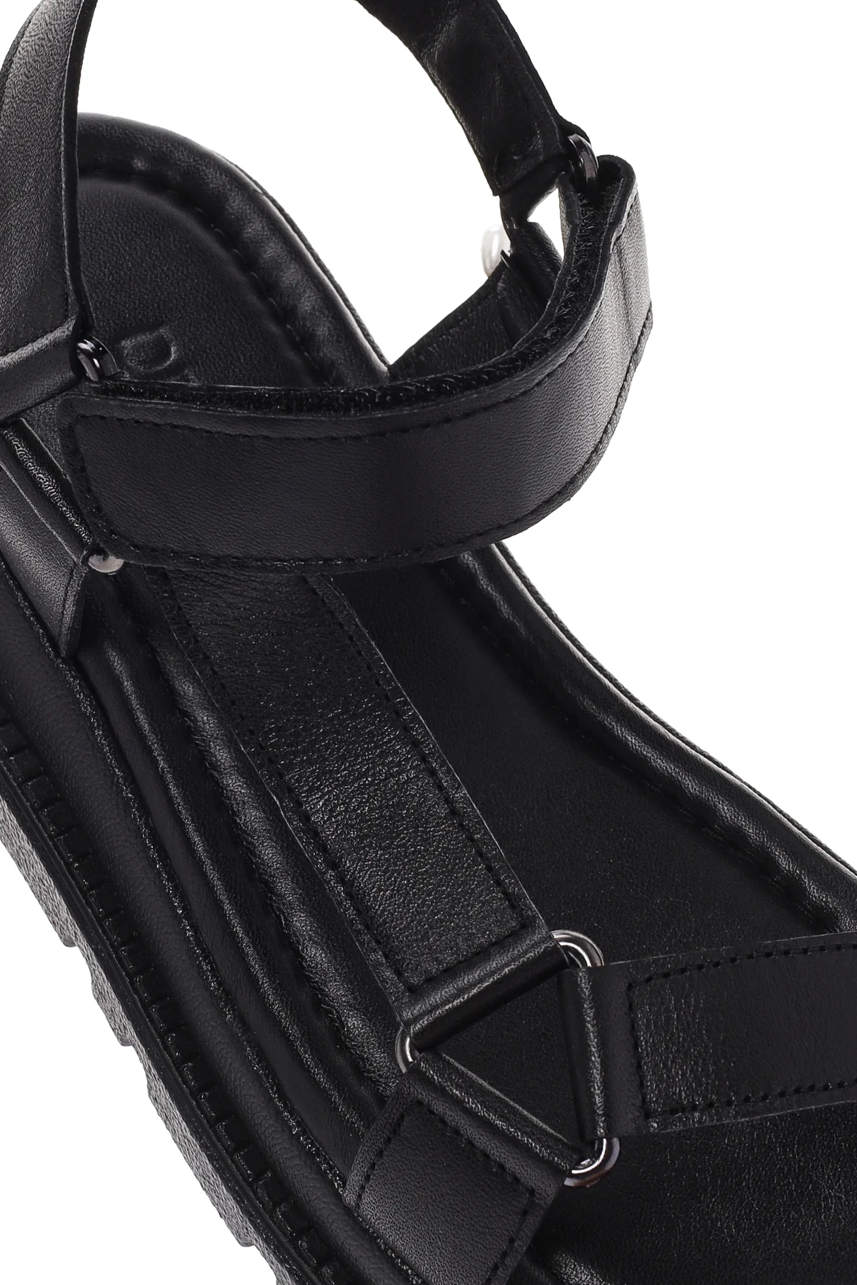 Kadın Siyah Bilekten Bantlı Deri Comfort Sandalet - Image 10
