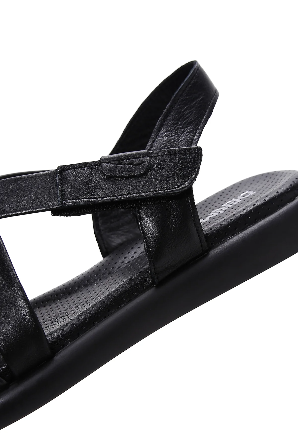 Kadın Siyah Bilekten Bantlı Deri Comfort Sandalet - Image 7
