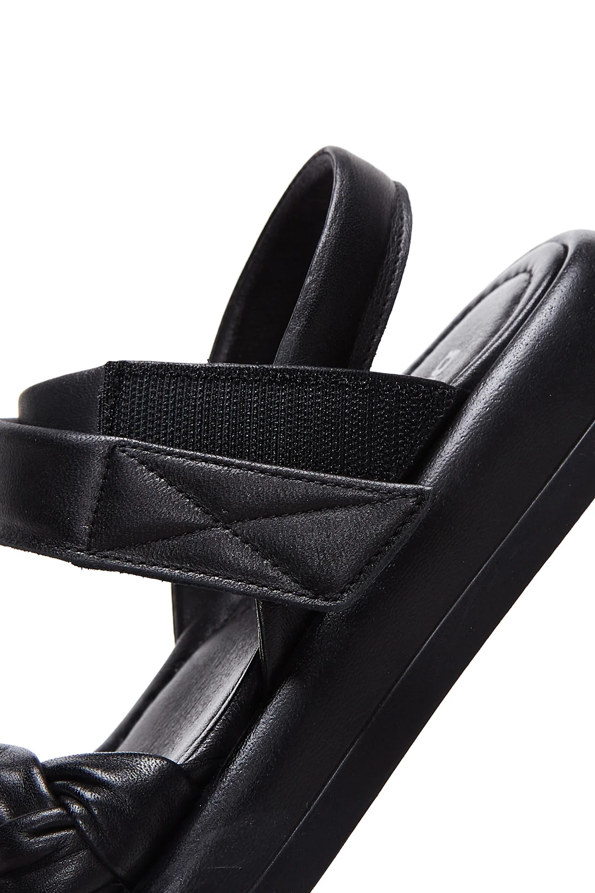 Kadın Siyah Bilekten Bantlı Deri Comfort Sandalet - Image 7