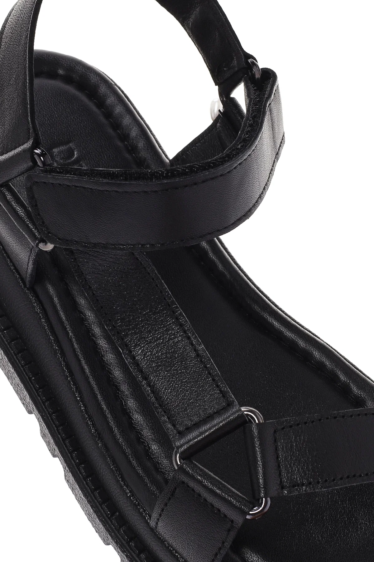 Kadın Siyah Bilekten Bantlı Deri Comfort Sandalet - Image 10