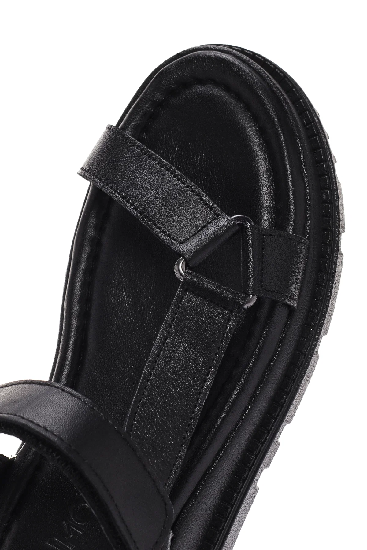 Kadın Siyah Bilekten Bantlı Deri Comfort Sandalet - Image 9