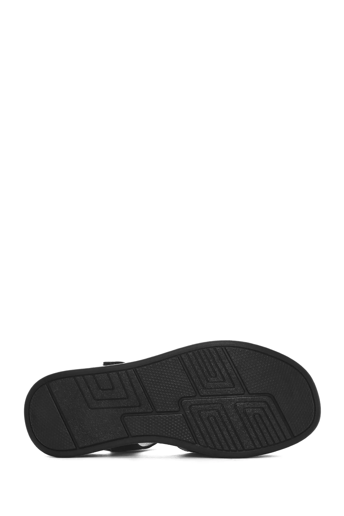 Kadın Siyah Bilekten Bantlı Kalın Tabanlı Deri Comfort Sandalet - Image 5