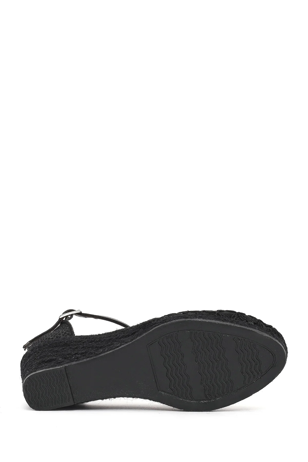 Kadın Siyah Bilekten Tokalı Dolgu Topuklu Espadril - Image 6