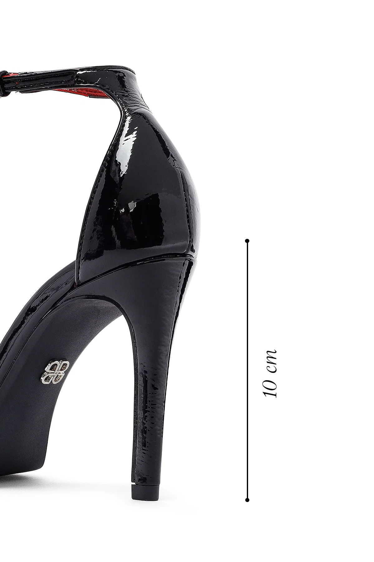 Kadın Siyah Bilekten Tokalı Yüksek İnce Topuklu Rugan Stiletto - Image 2