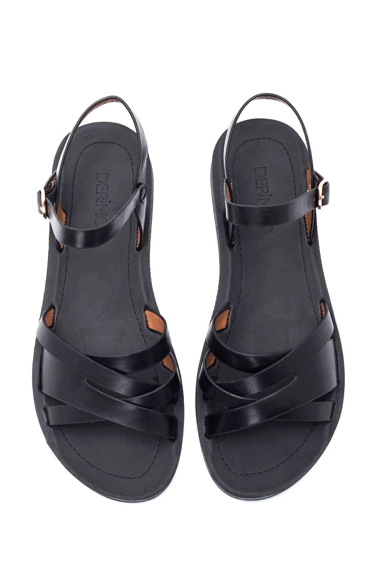 Kadın Siyah Casual Topuklu Sandalet - Image 6