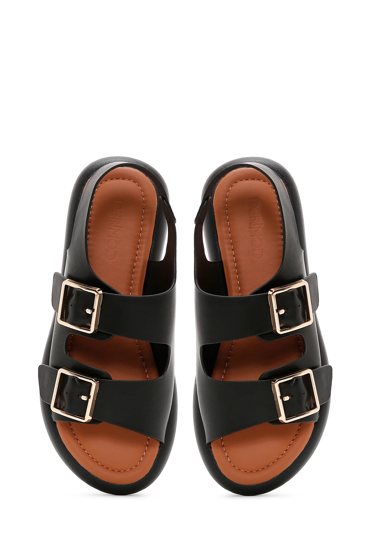 Kadın Siyah Çift Tokalı Comfort Sandalet - Image 6