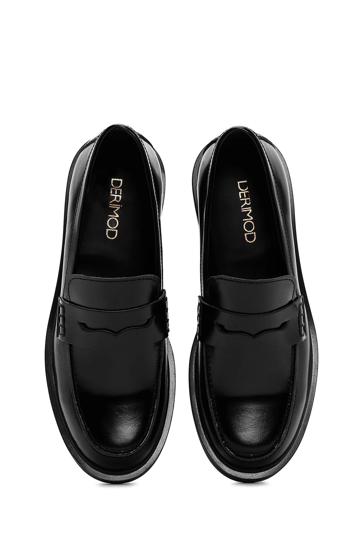 Kadın Siyah Deri Casual Loafer - Image 6