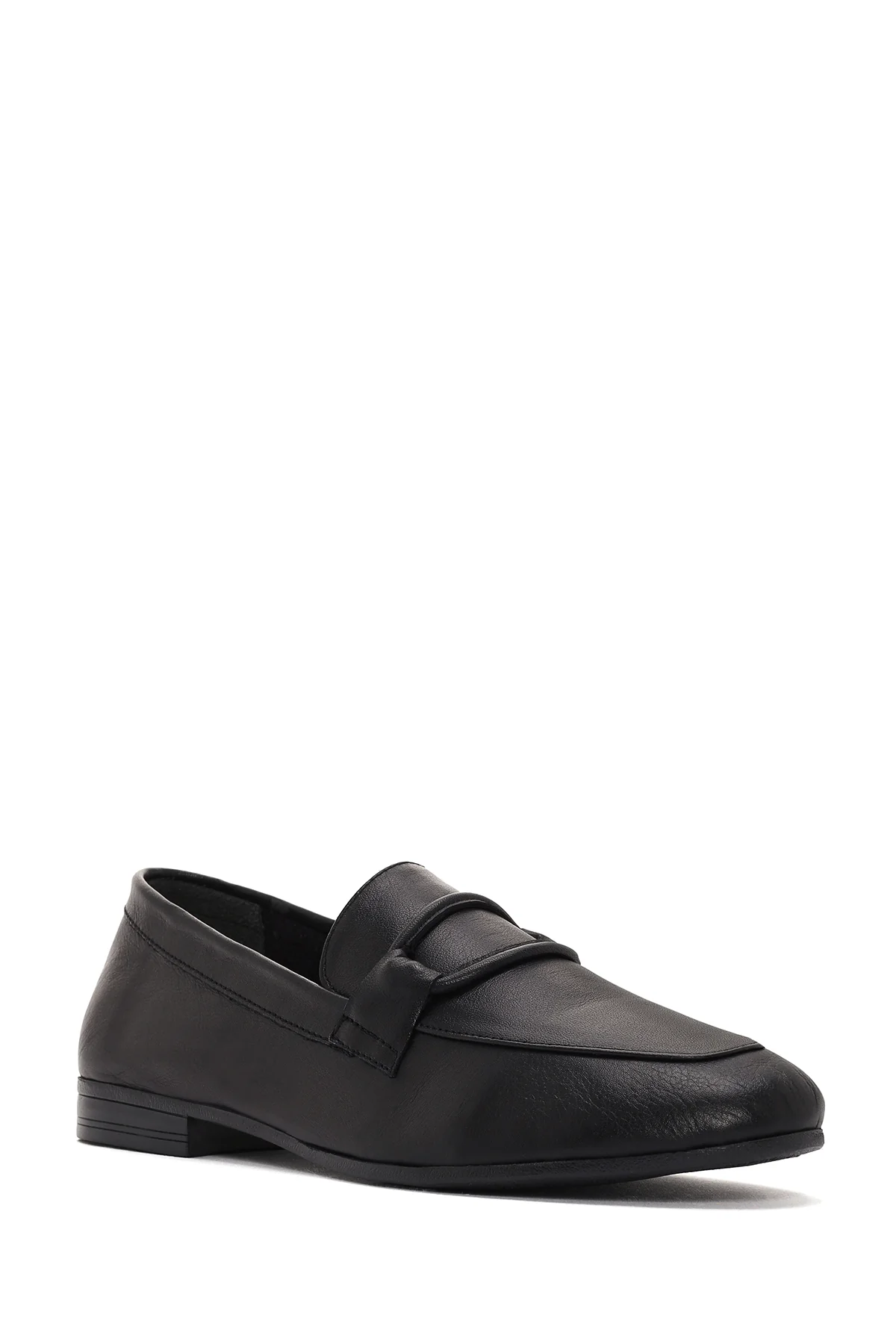 Kadın Siyah Deri Casual Loafer - Image 6