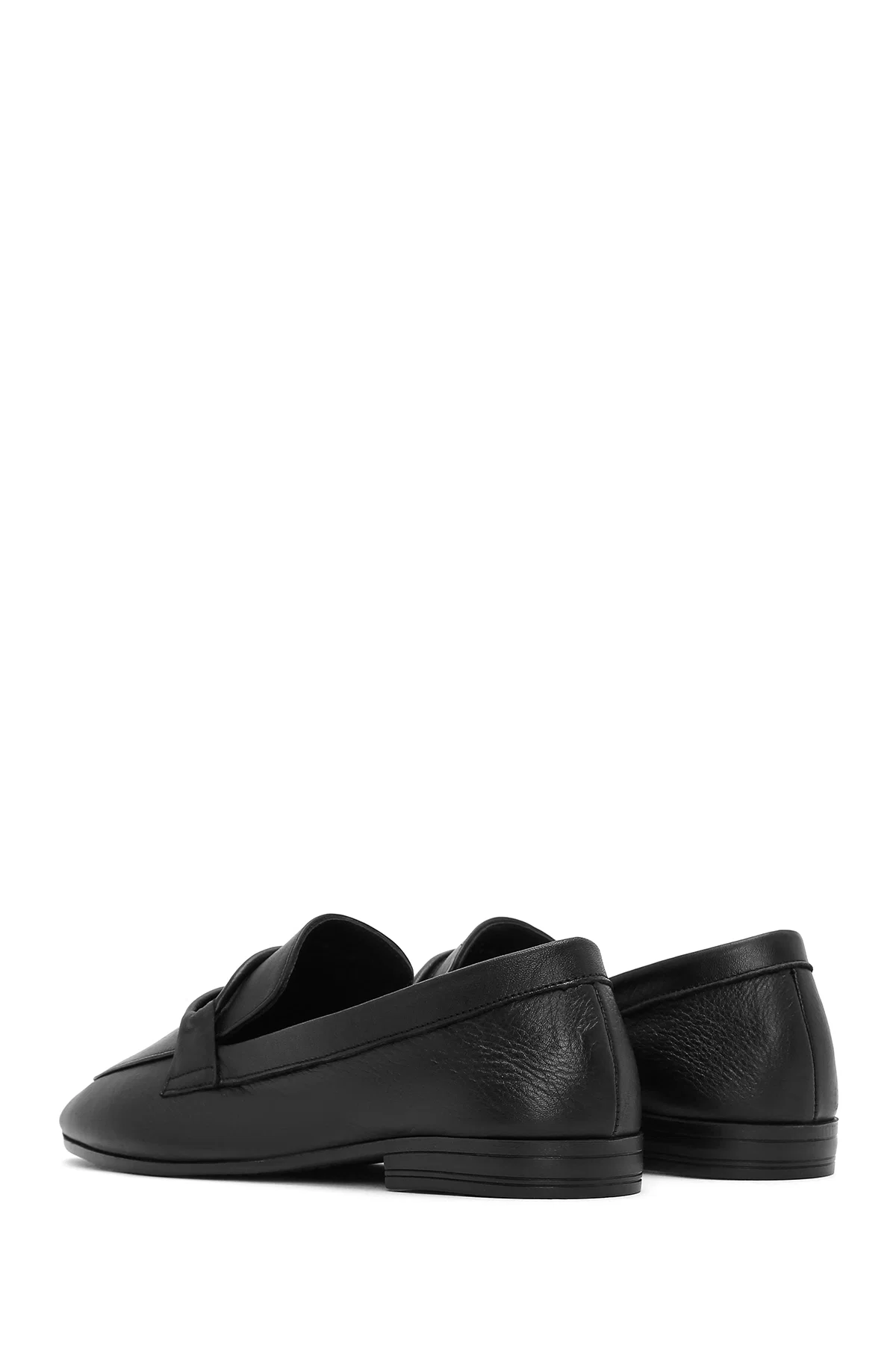 Kadın Siyah Deri Casual Loafer - Image 5