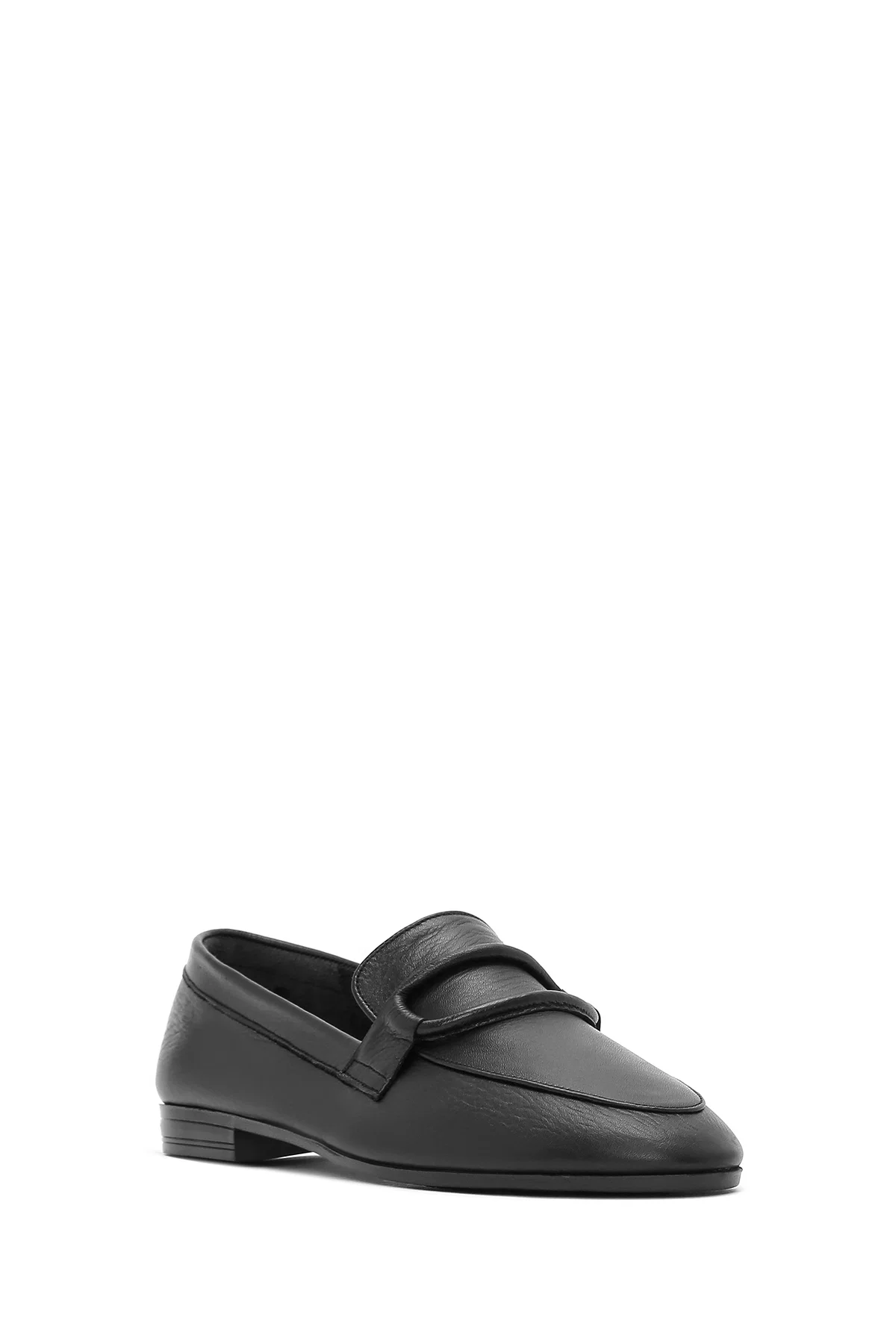 Kadın Siyah Deri Casual Loafer - Image 6