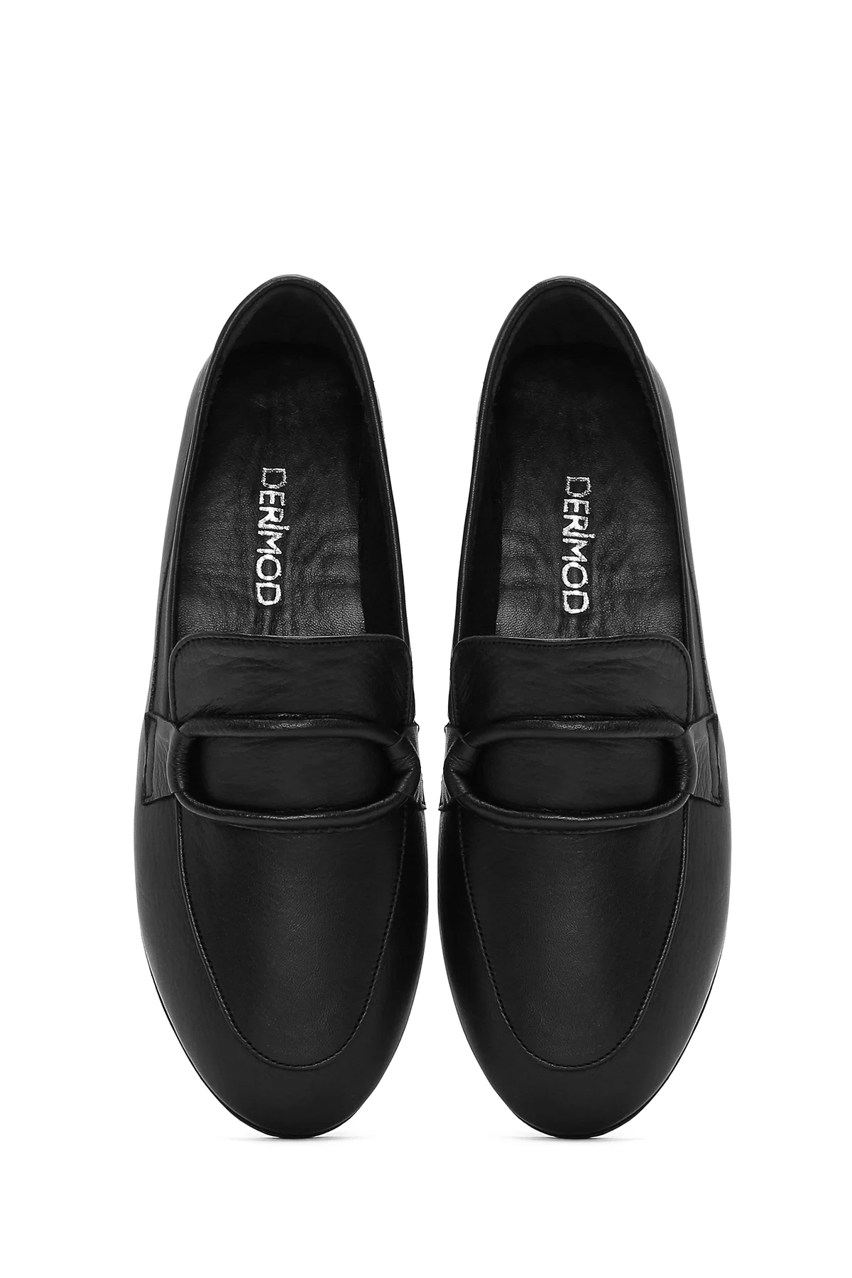Kadın Siyah Deri Casual Loafer - Image 7