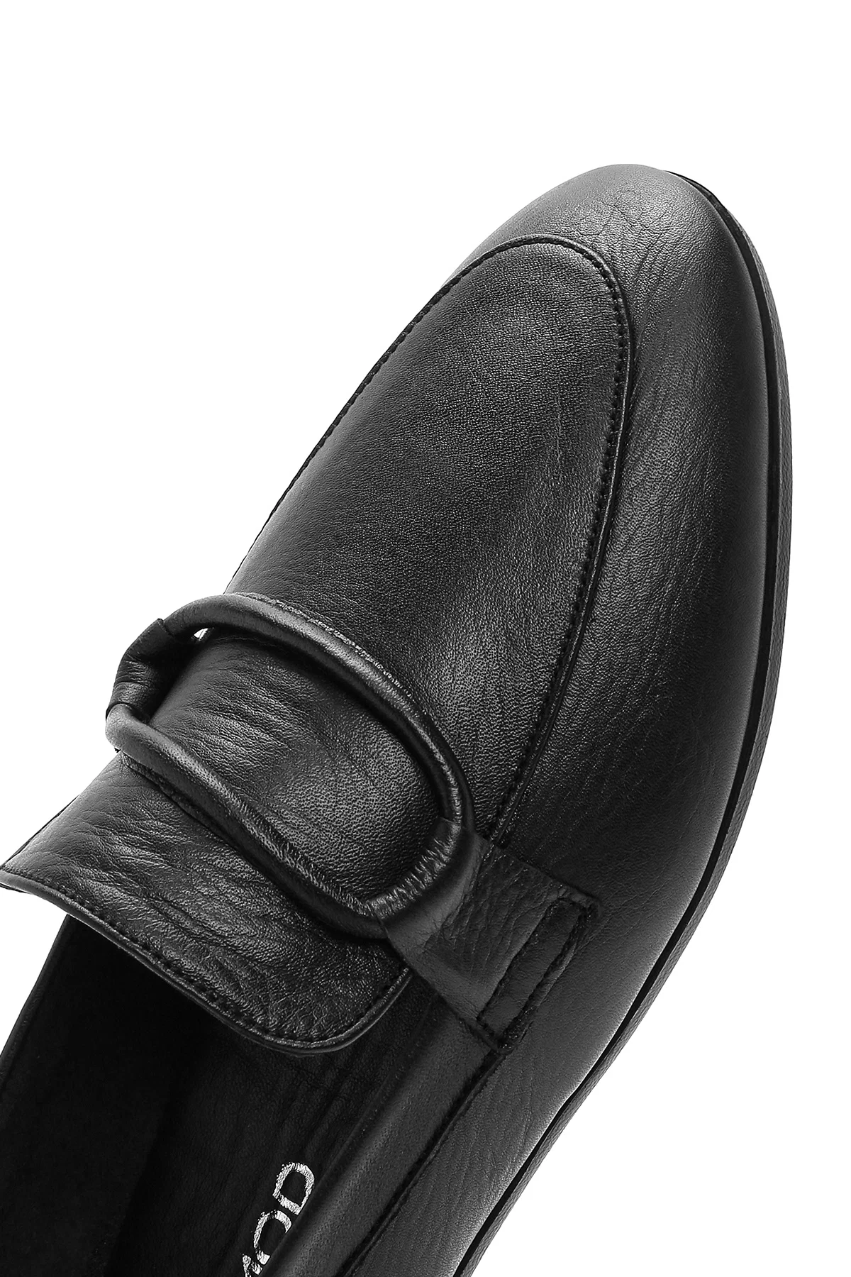 Kadın Siyah Deri Casual Loafer - Image 8