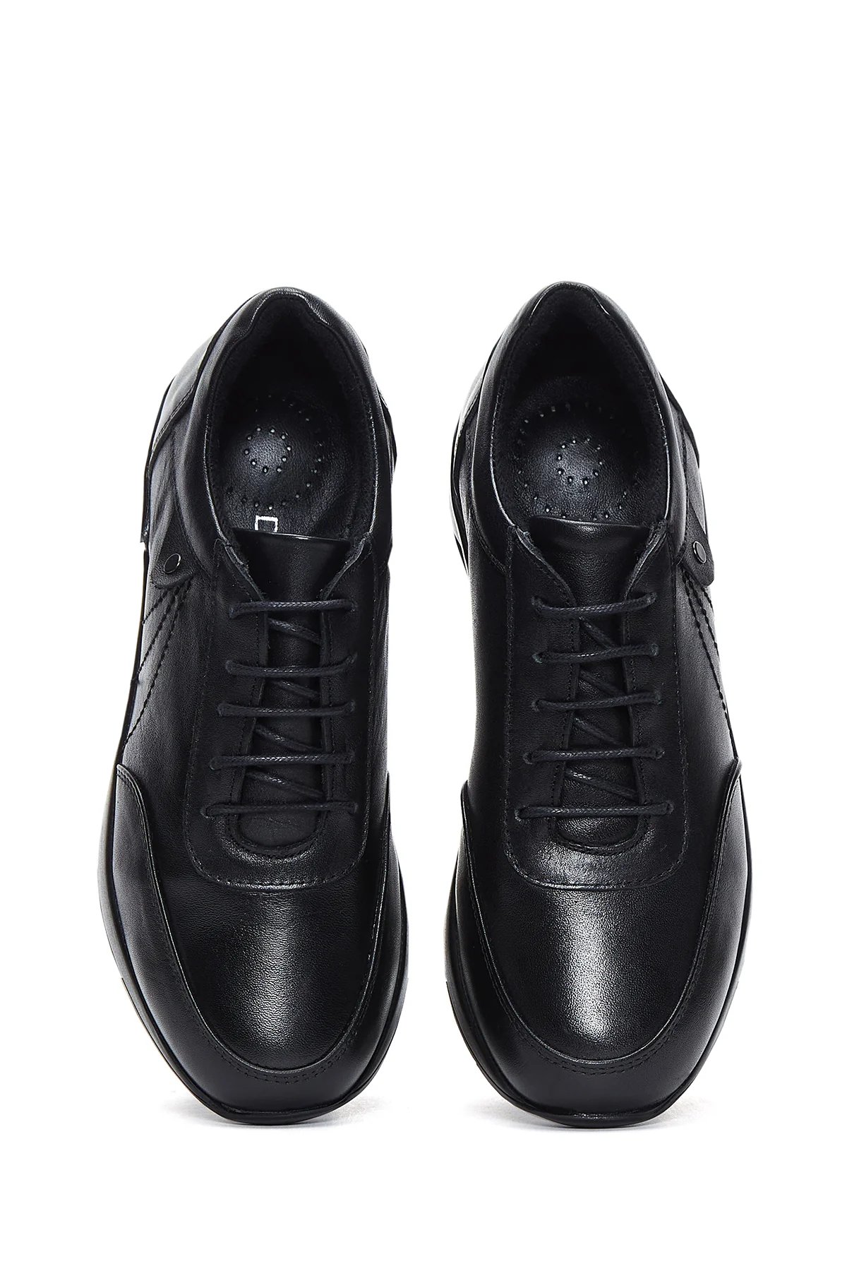 Kadın Siyah Deri Casual Sneaker - Image 6