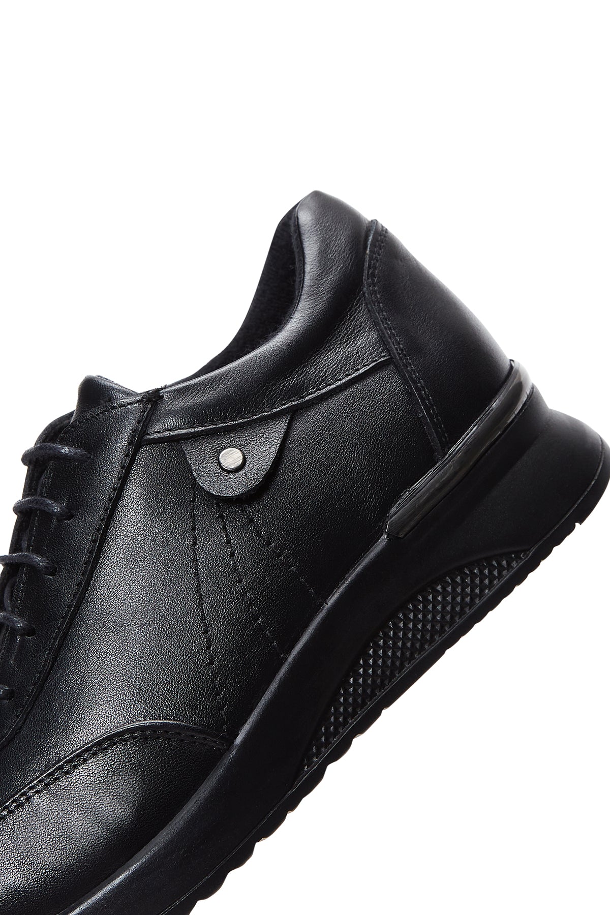Kadın Siyah Deri Casual Sneaker - Image 7