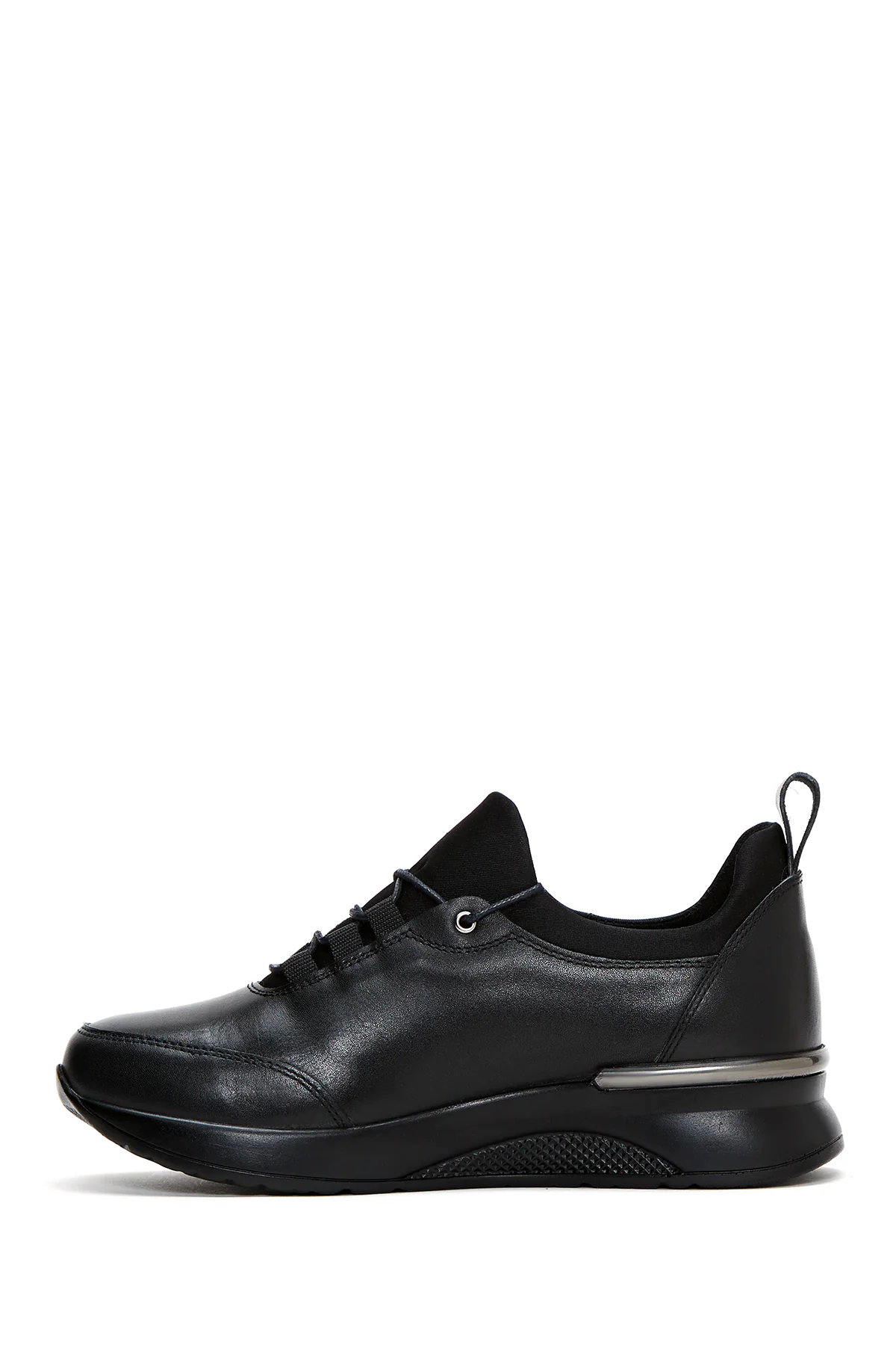 Kadın Siyah Deri Casual Sneaker - Image 2