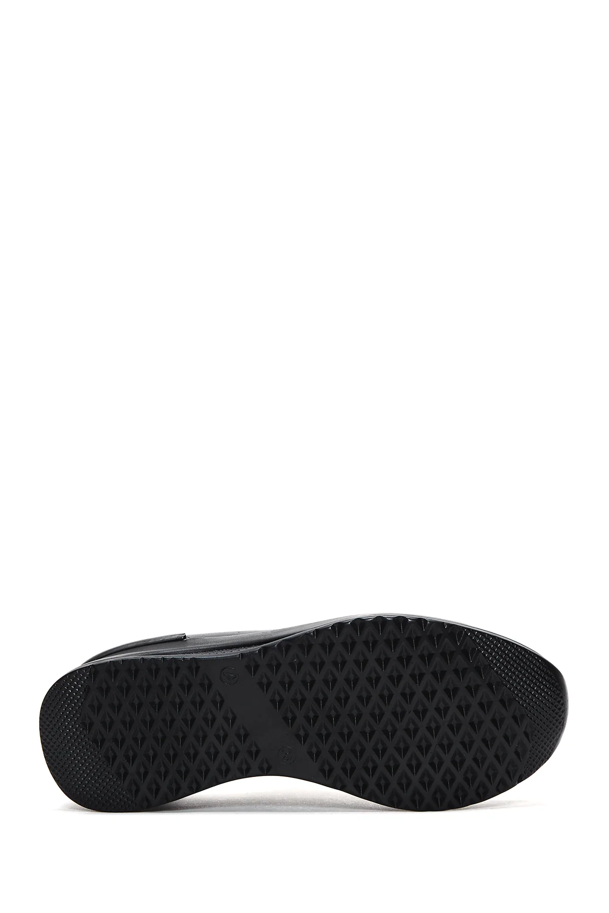 Kadın Siyah Deri Casual Sneaker - Image 4