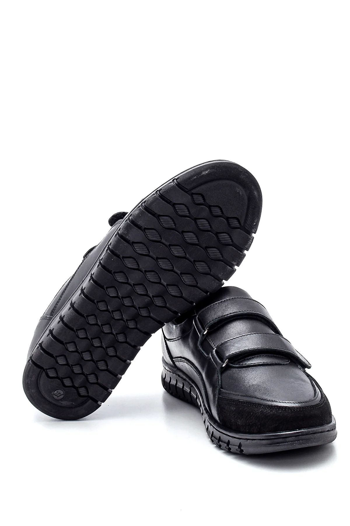 Kadın Siyah Deri Comfort Casual Ayakkabı - Image 4