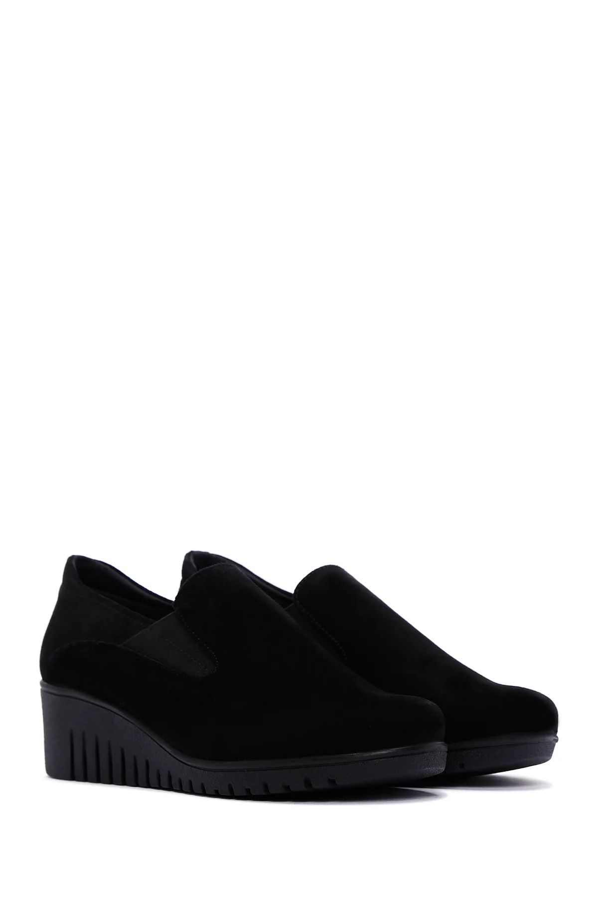 Kadın Siyah Deri Comfort Dolgu Topuklu Loafer - Image 3