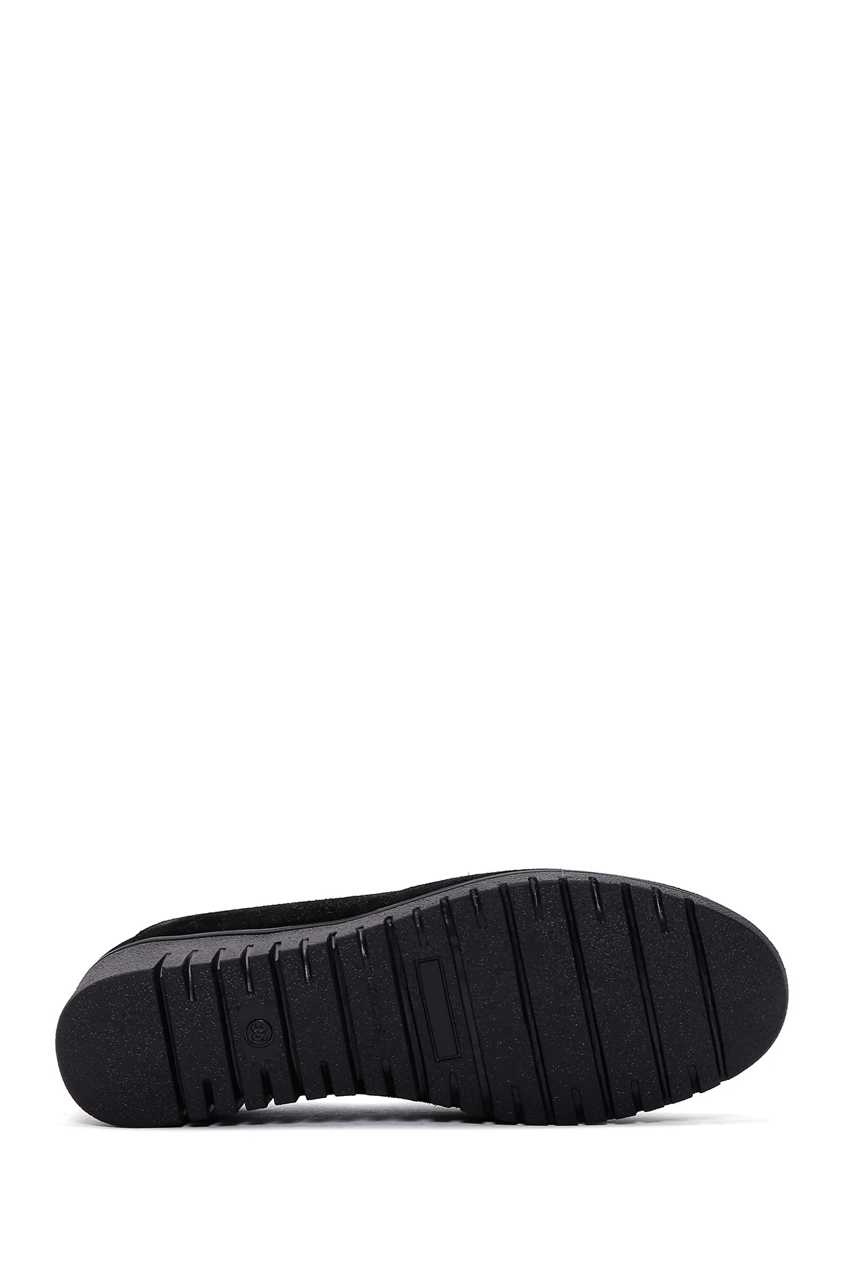 Kadın Siyah Deri Comfort Dolgu Topuklu Loafer - Image 4