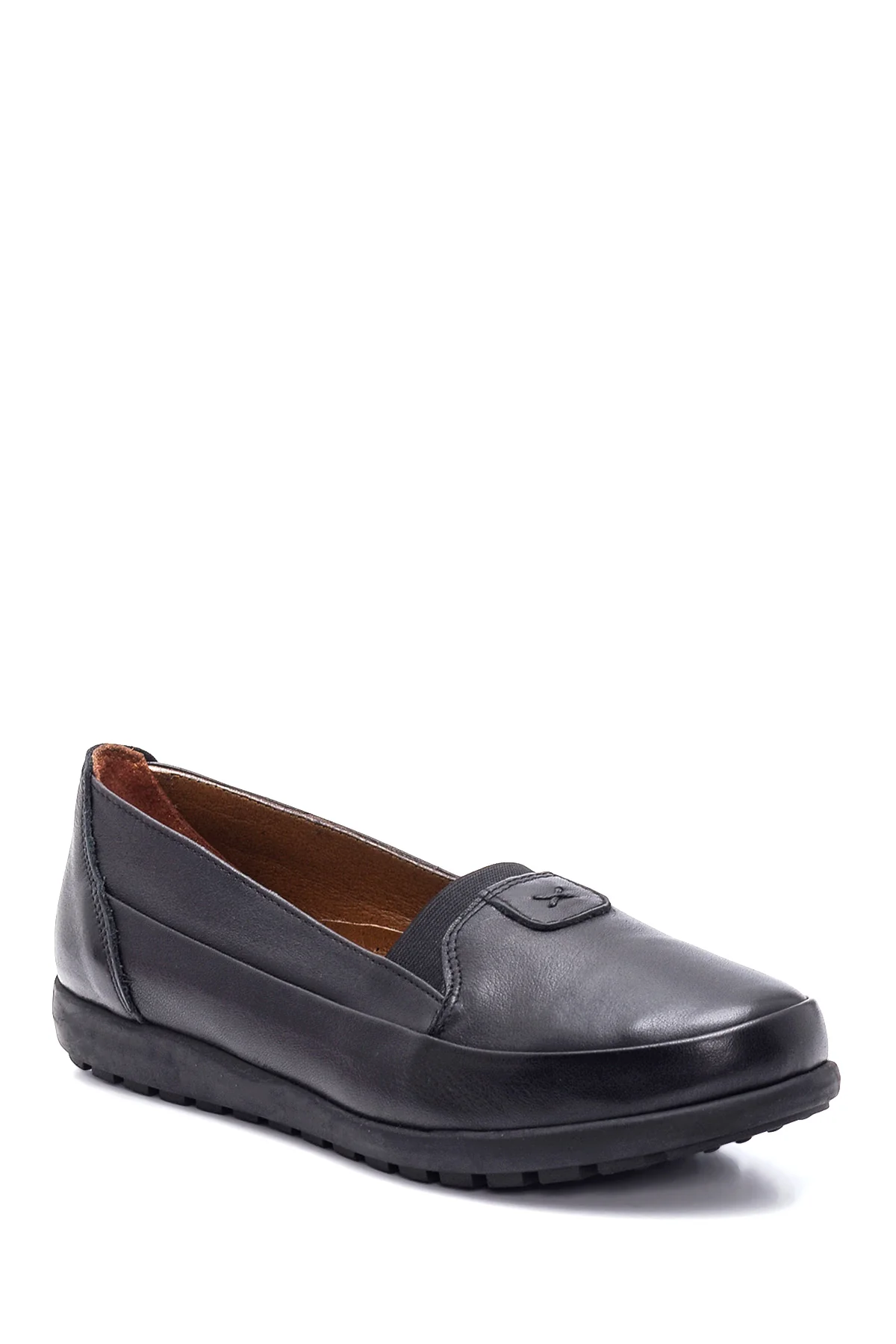 Kadın Siyah Deri Comfort Loafer - Image 3