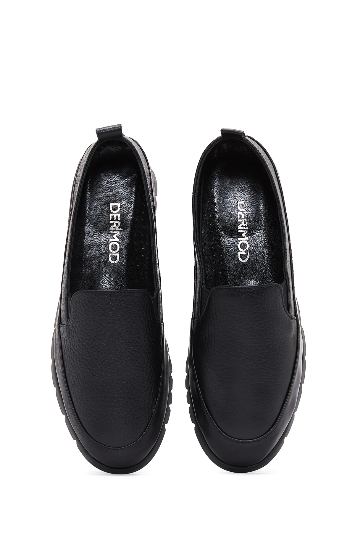 Kadın Siyah Deri Comfort Loafer - Image 6