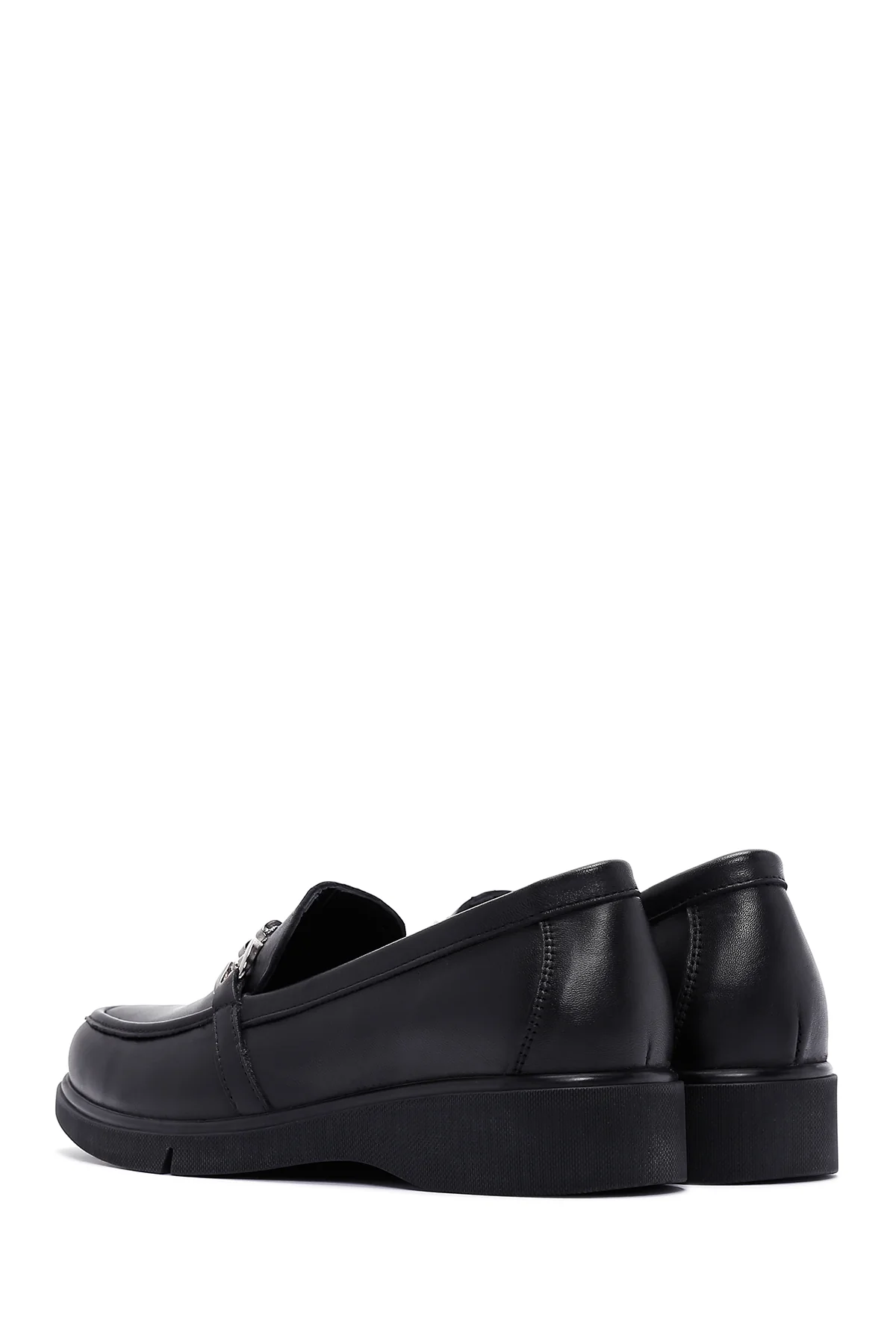 Kadın Siyah Deri Comfort Loafer - Image 5