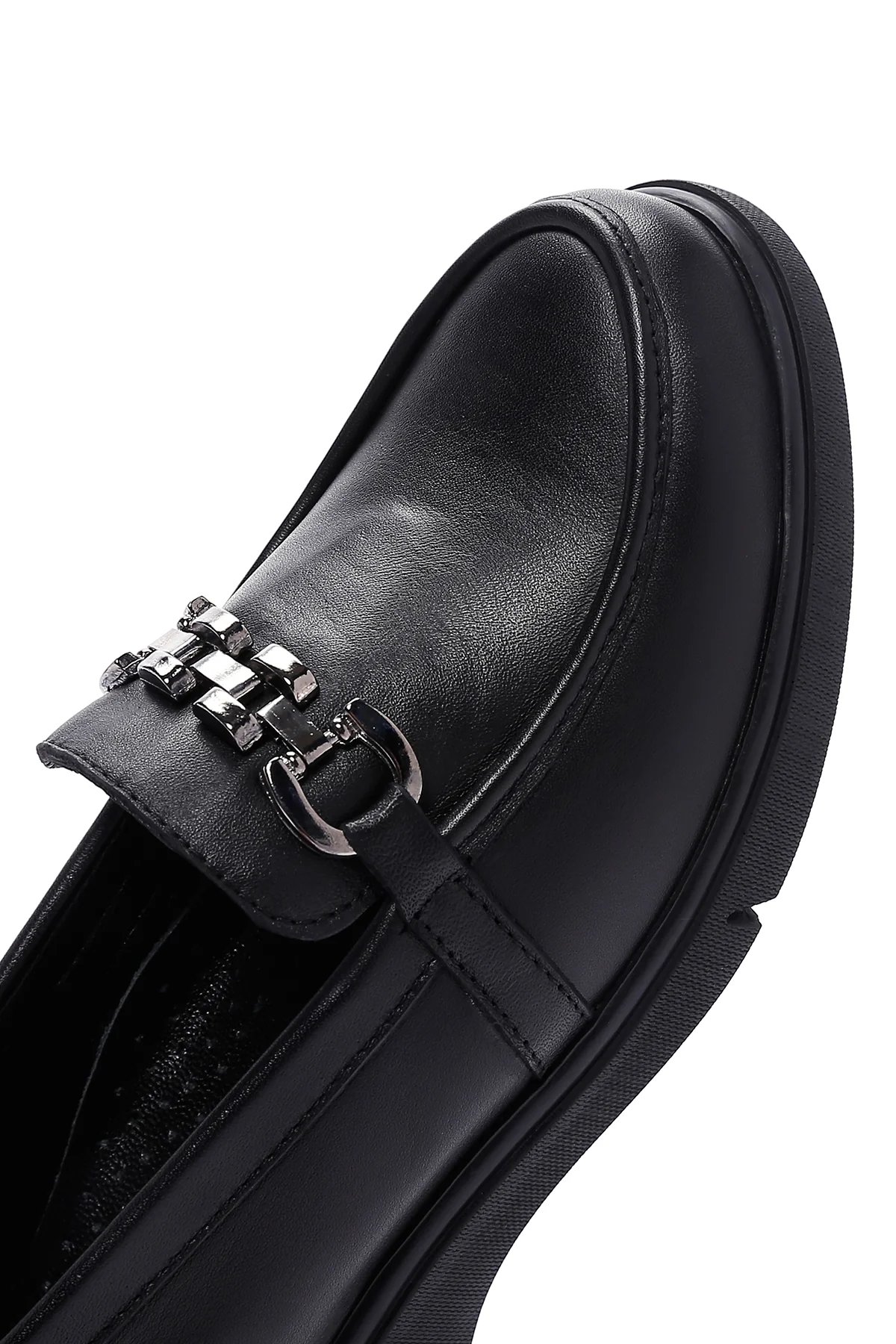 Kadın Siyah Deri Comfort Loafer - Image 9