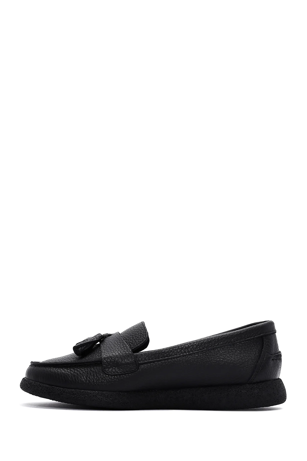 Kadın Siyah Deri Comfort Loafer - Image 2