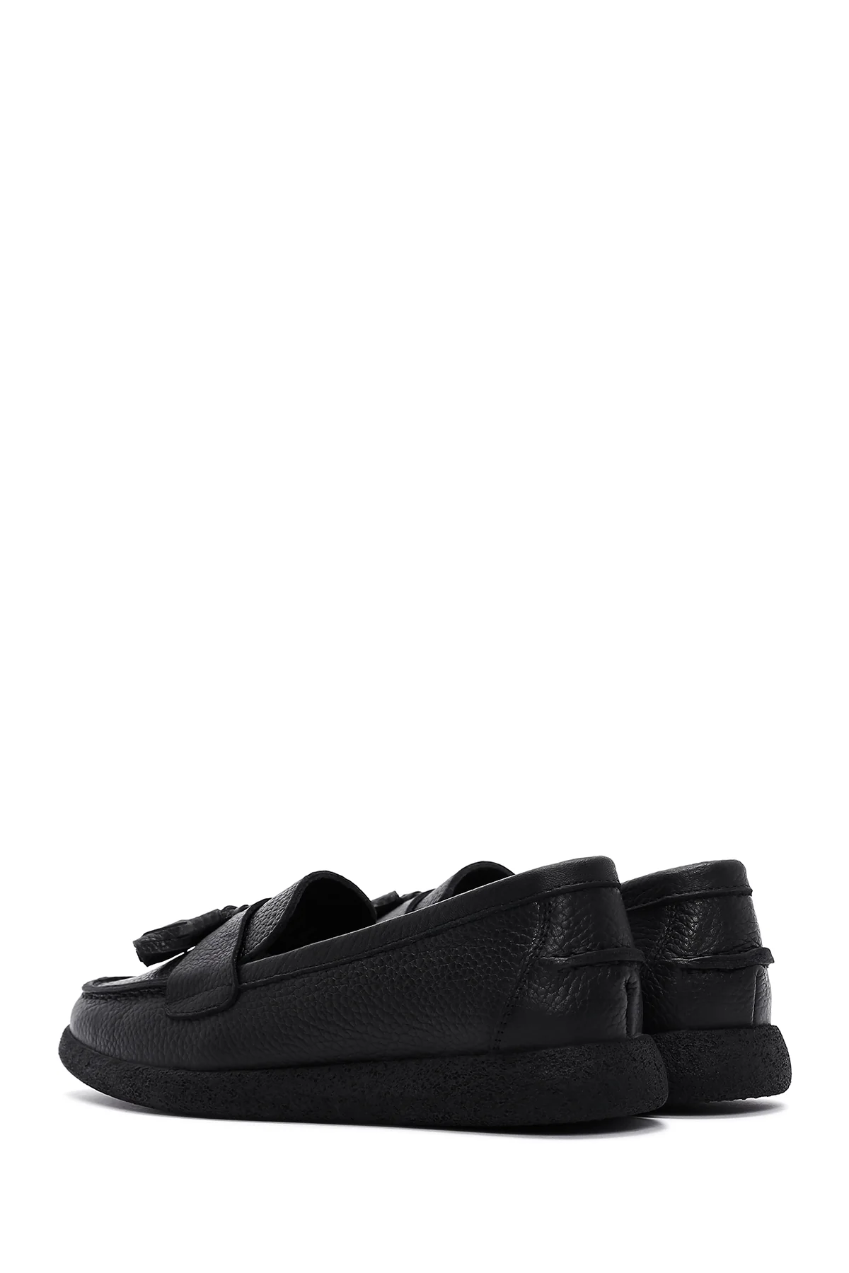 Kadın Siyah Deri Comfort Loafer - Image 5