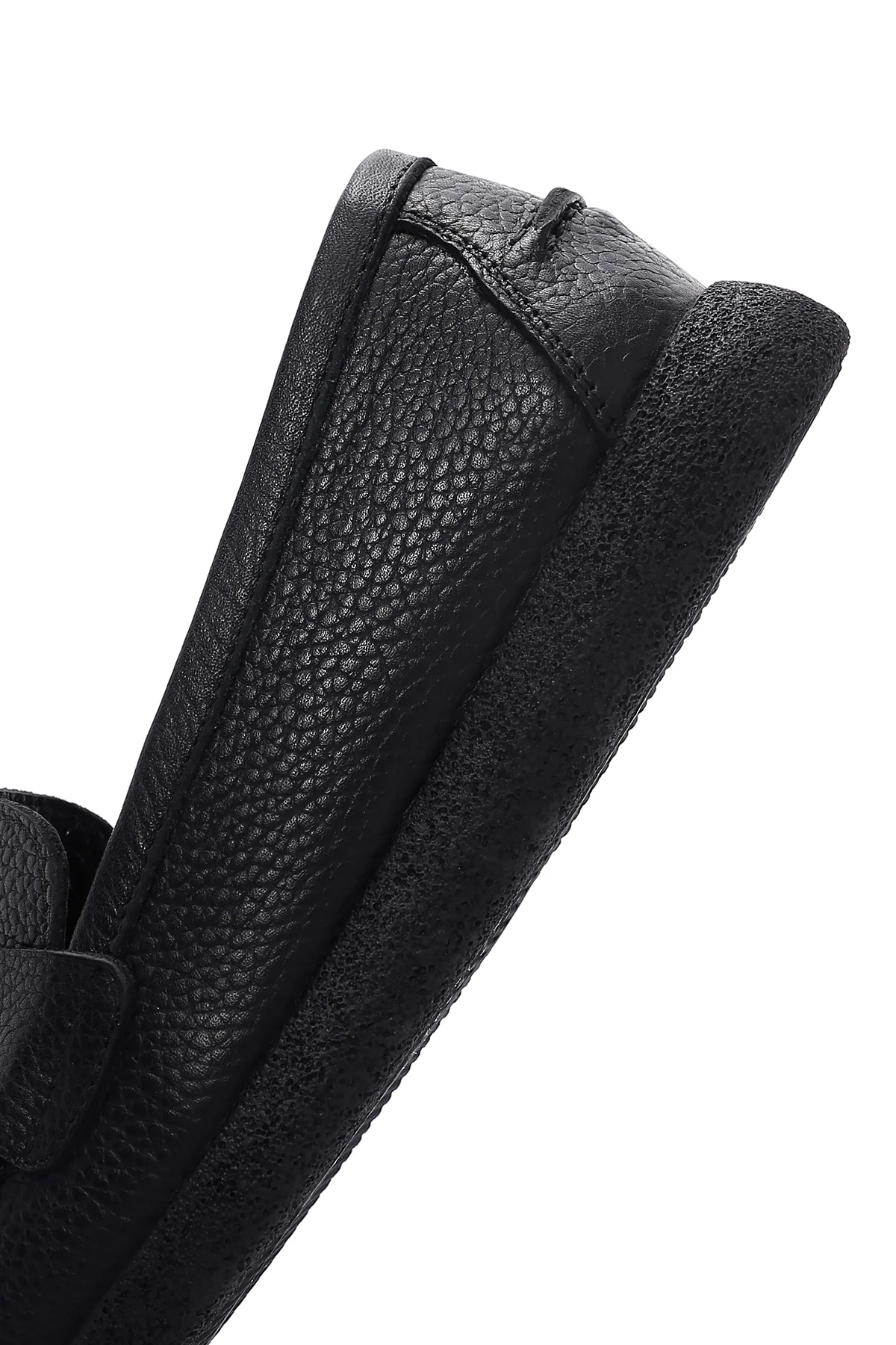 Kadın Siyah Deri Comfort Loafer - Image 7