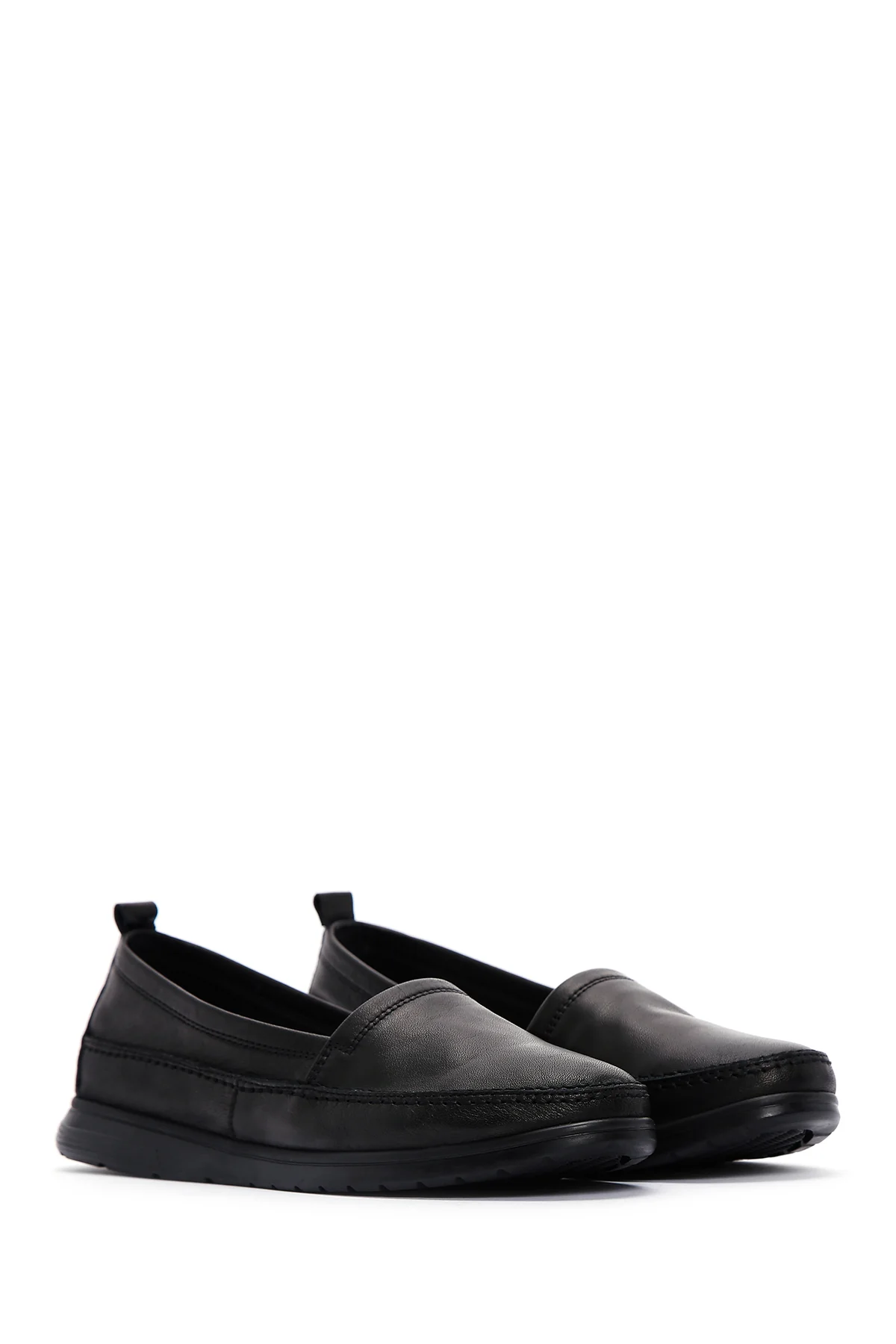 Kadın Siyah Deri Comfort Loafer - Image 3