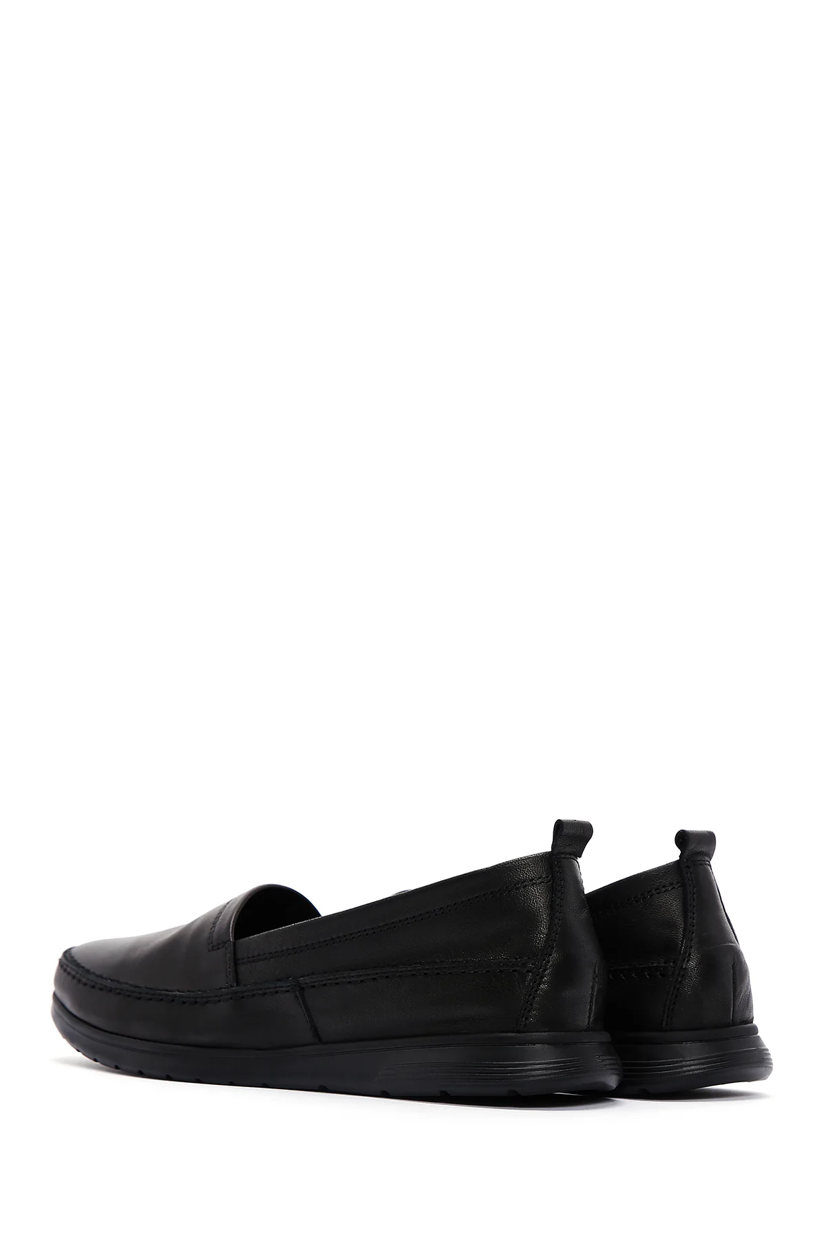 Kadın Siyah Deri Comfort Loafer - Image 5