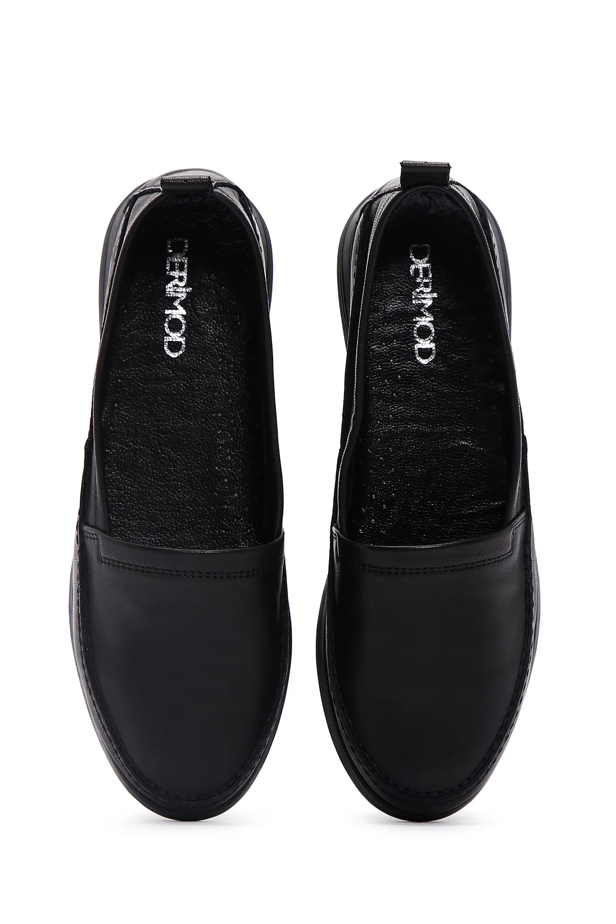 Kadın Siyah Deri Comfort Loafer - Image 6