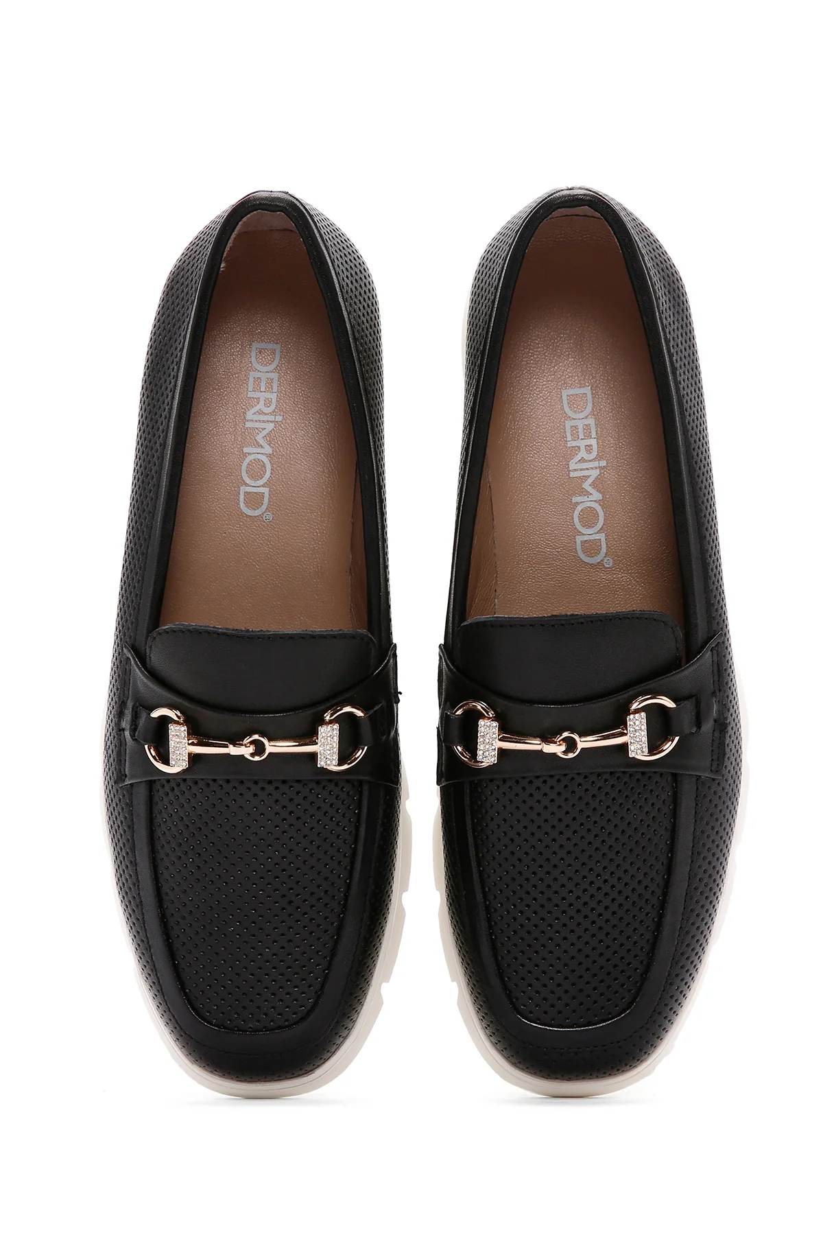 Kadın Siyah Deri Comfort Loafer - Image 7