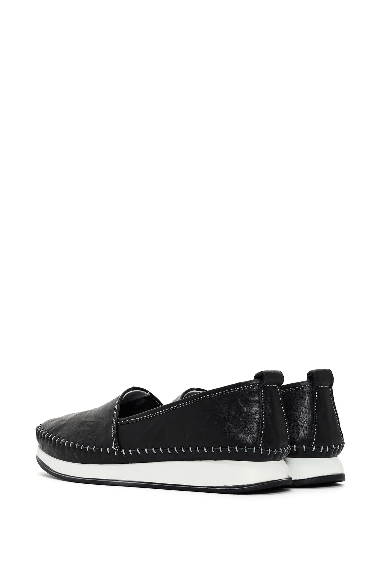 Kadın Siyah Deri Comfort Loafer - Image 5
