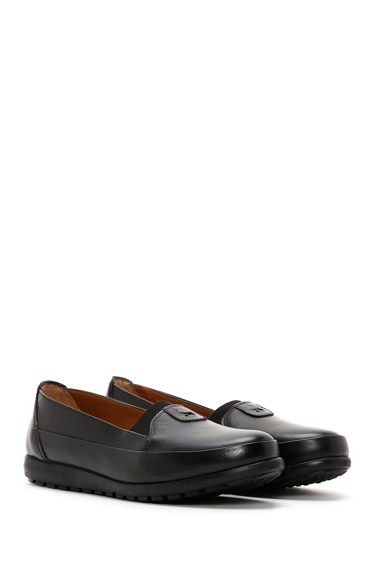 Kadın Siyah Deri Comfort Loafer - Image 3