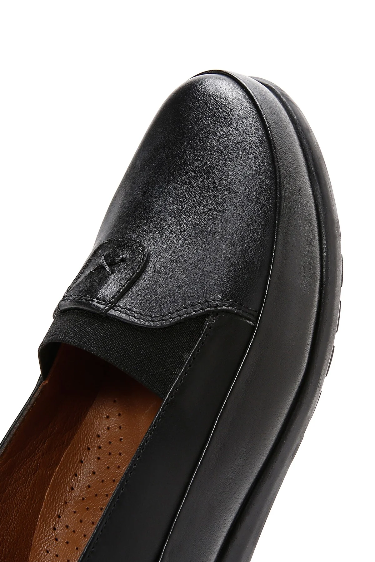 Kadın Siyah Deri Comfort Loafer - Image 8