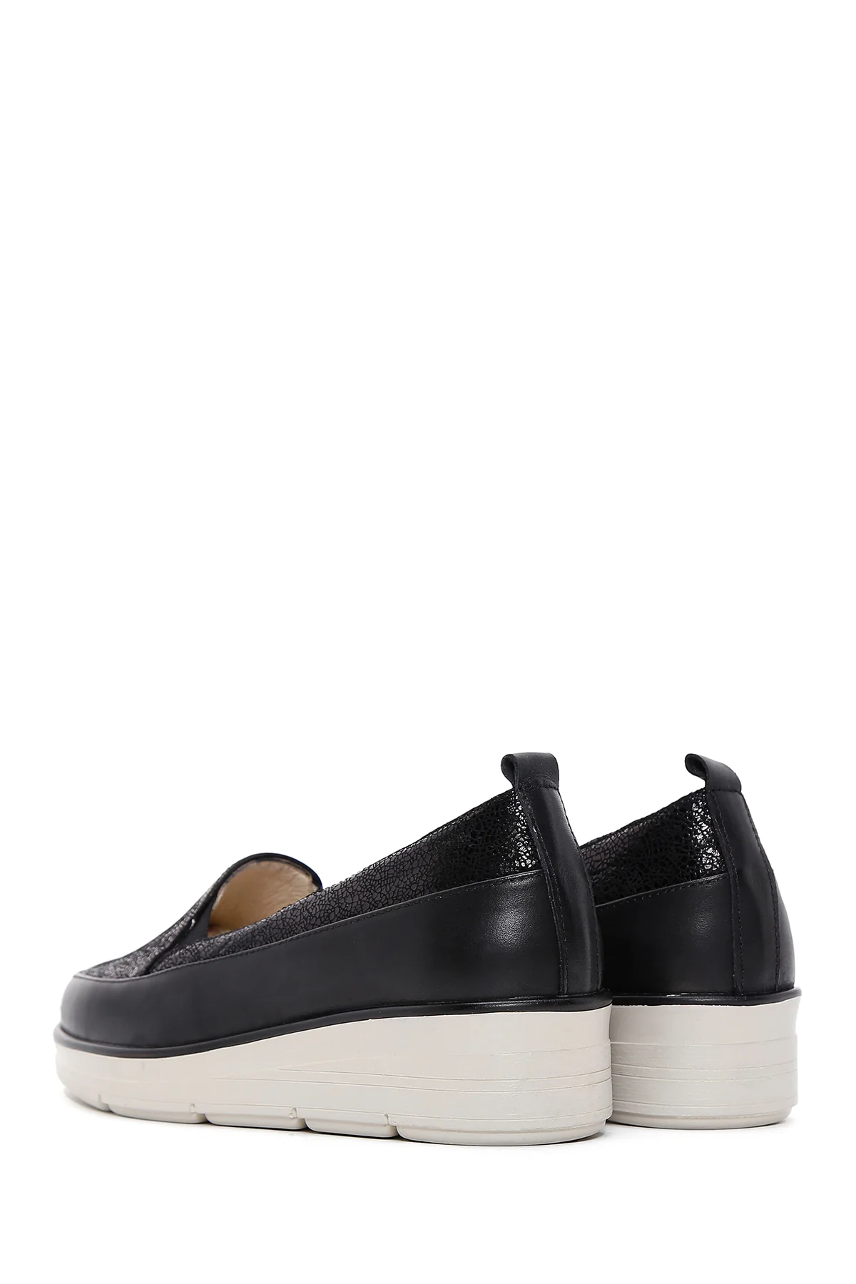 Kadın Siyah Deri Comfort Loafer - Image 5