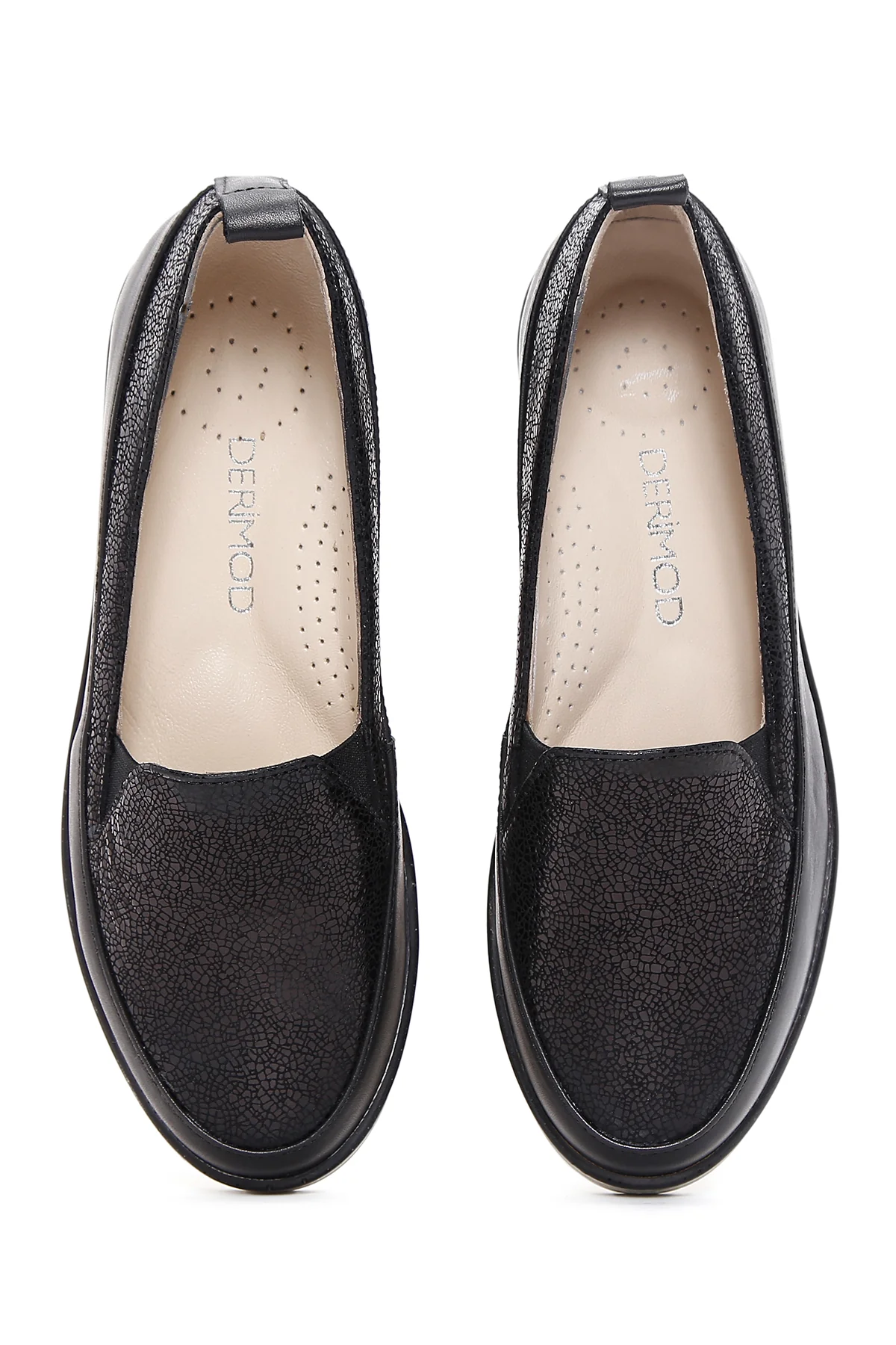 Kadın Siyah Deri Comfort Loafer - Image 6