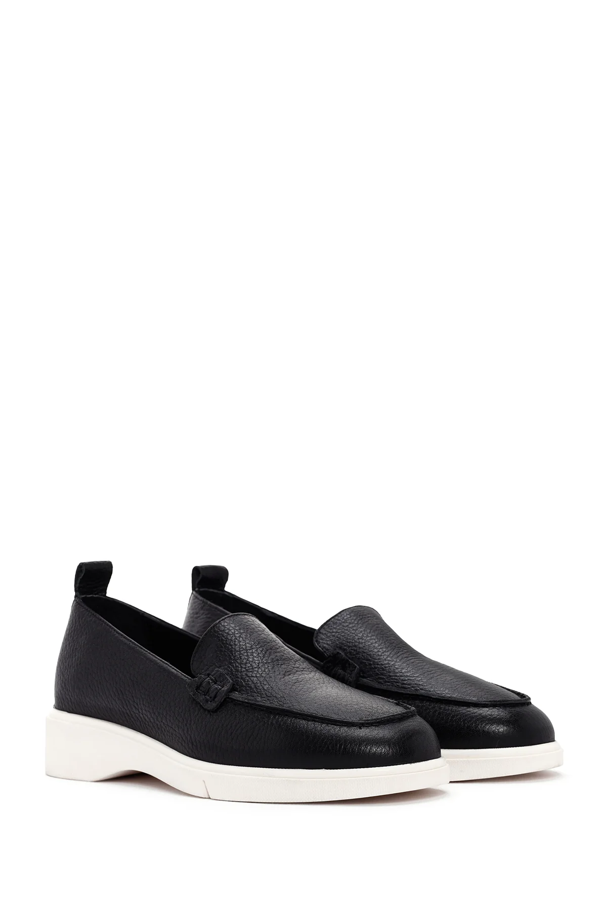 Kadın Siyah Deri Comfort Loafer - Image 3