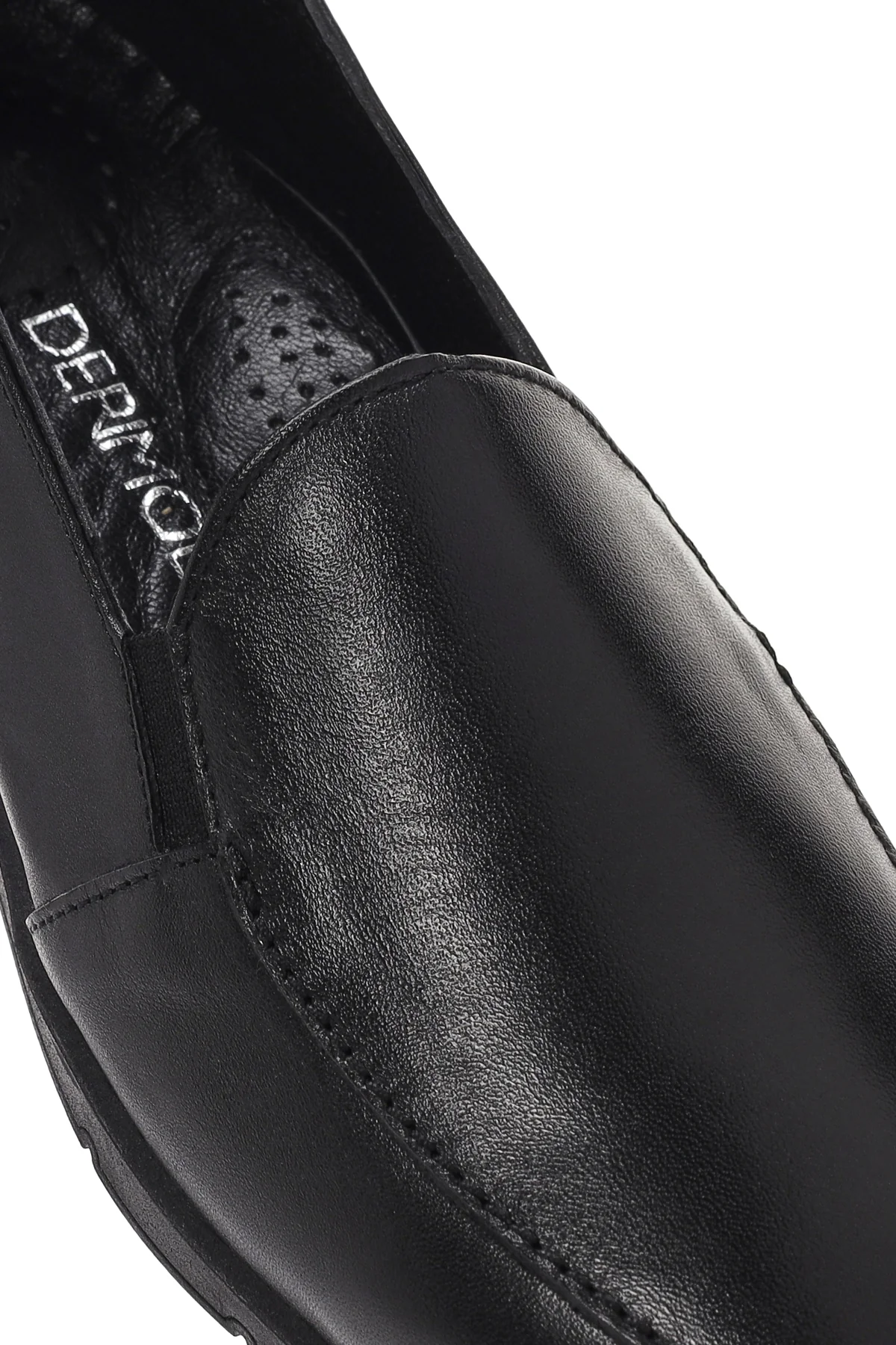 Kadın Siyah Deri Comfort Loafer - Image 10