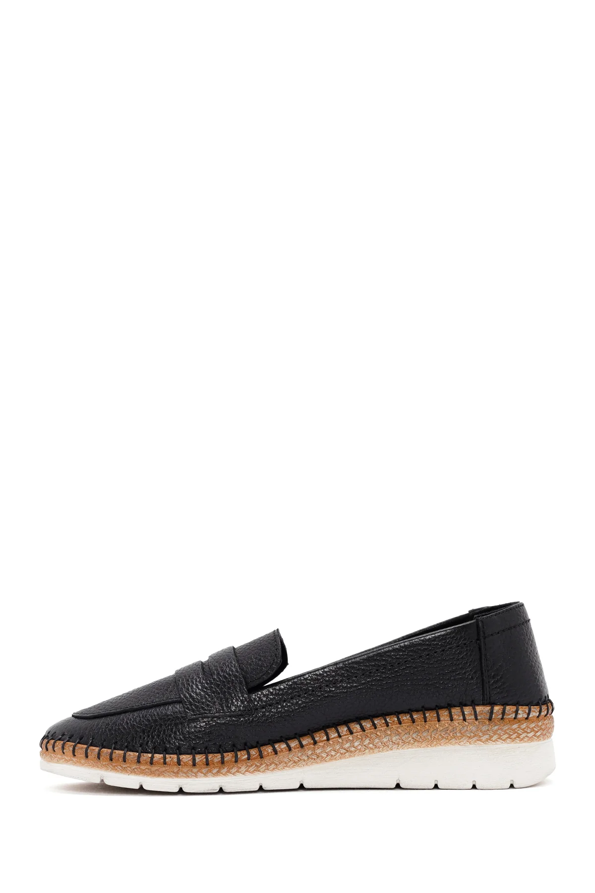 Kadın Siyah Deri Comfort Loafer - Image 2