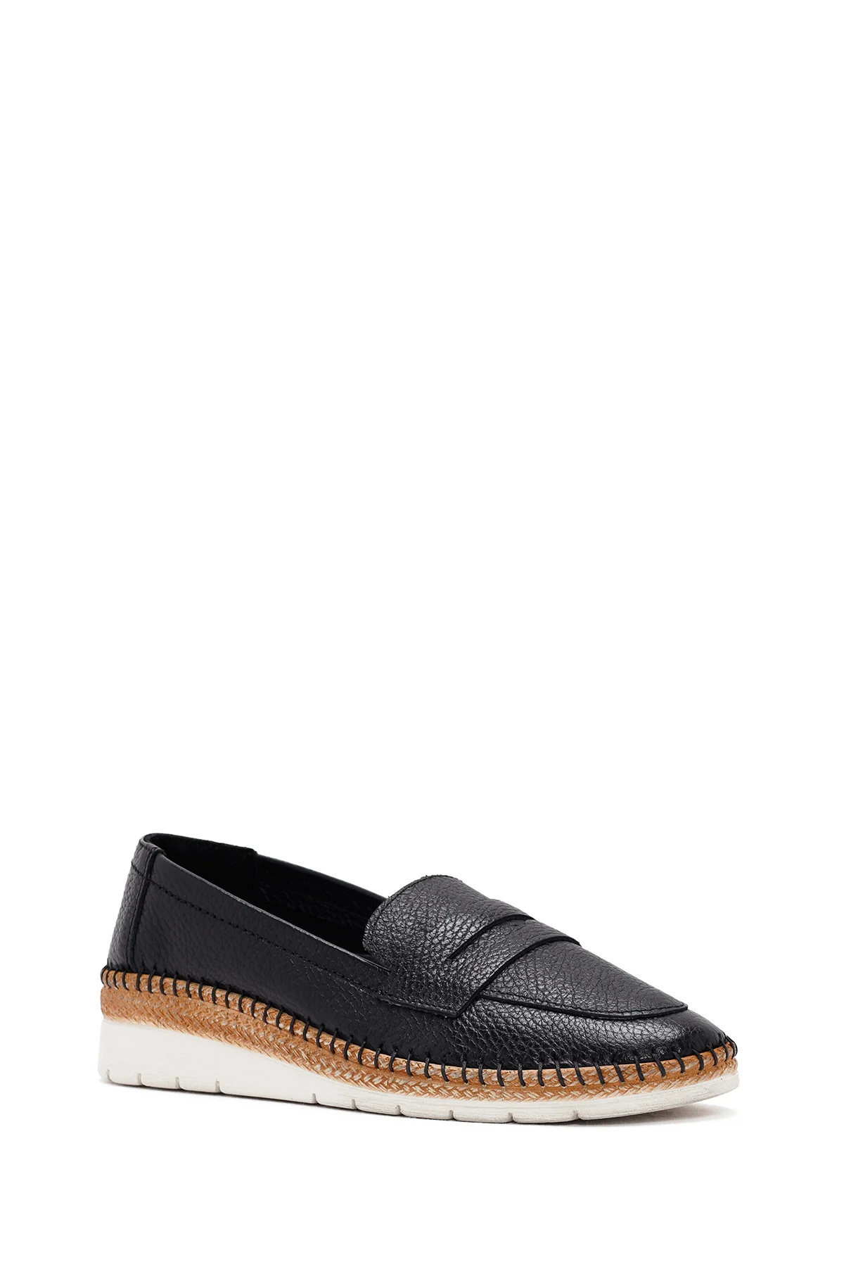 Kadın Siyah Deri Comfort Loafer - Image 6