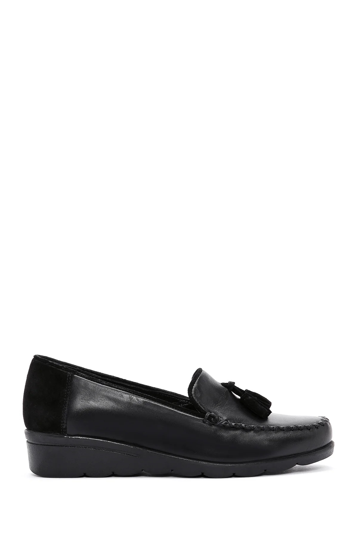 Kadın Siyah Deri Comfort Loafer