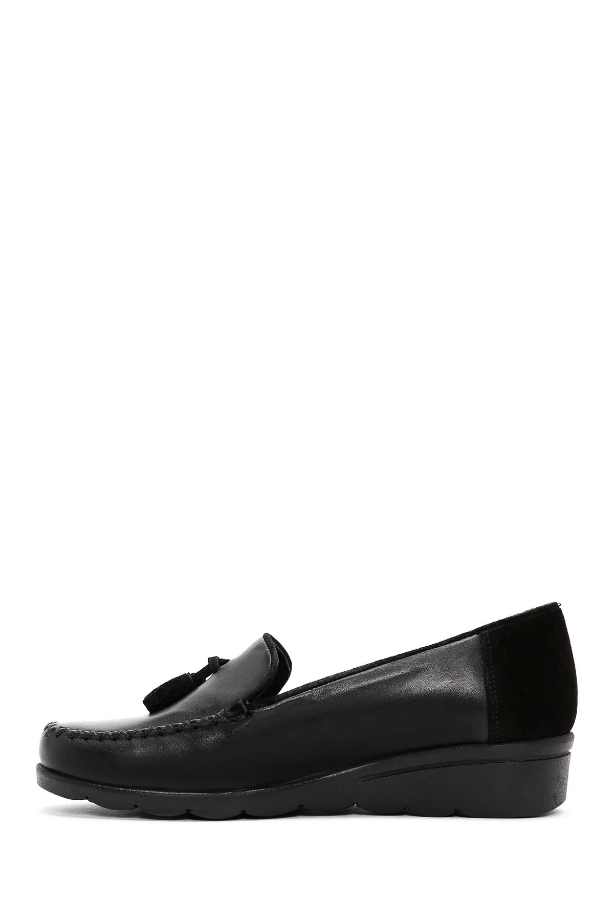 Kadın Siyah Deri Comfort Loafer - Image 2